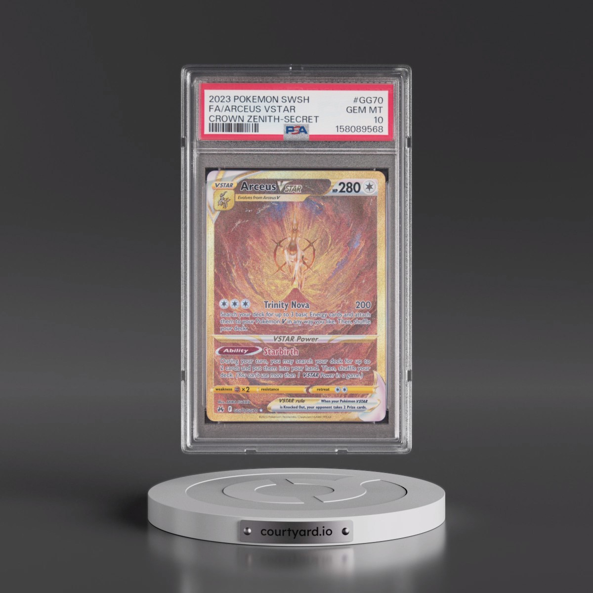 2023 Pokémon Sword and Shield Crown Zenith #GG70 Arceus Vstar - Full Art Secret (PSA 10 GEM MINT)