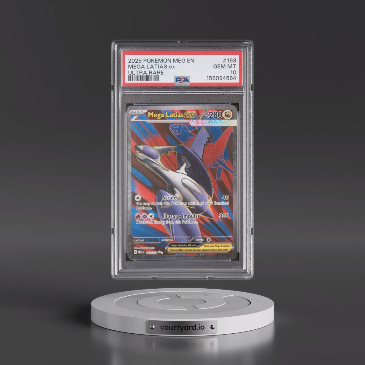 2025 Pokémon Meg EN-Mega Evolution #163 Mega Latias EX - Holo Ultra Rare (PSA 10 GEM MINT)