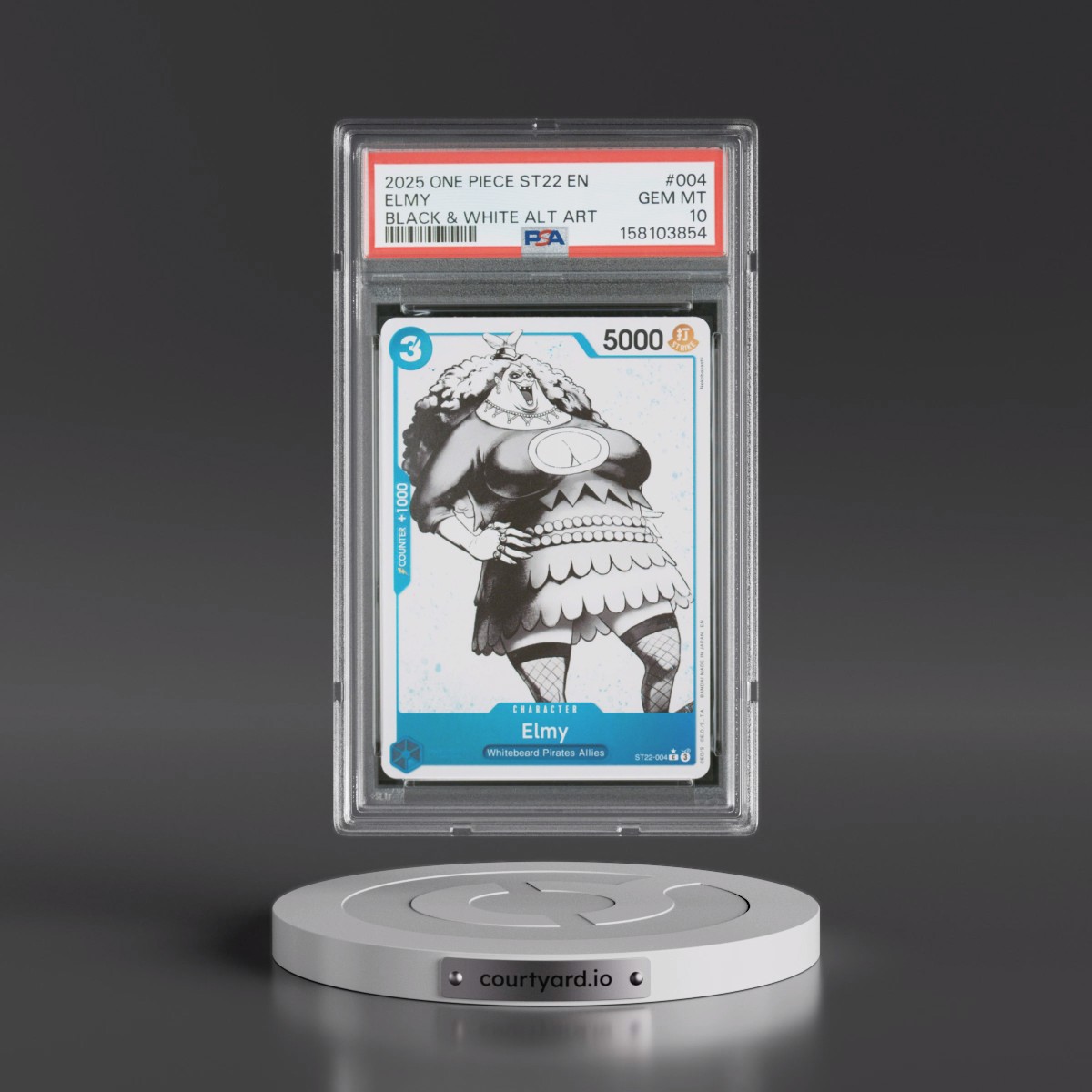 2025 One Piece Starter Deck ST22-Ace & Newgate #004 Elmy - Black & White Alternate Art (PSA 10 GEM MINT)
