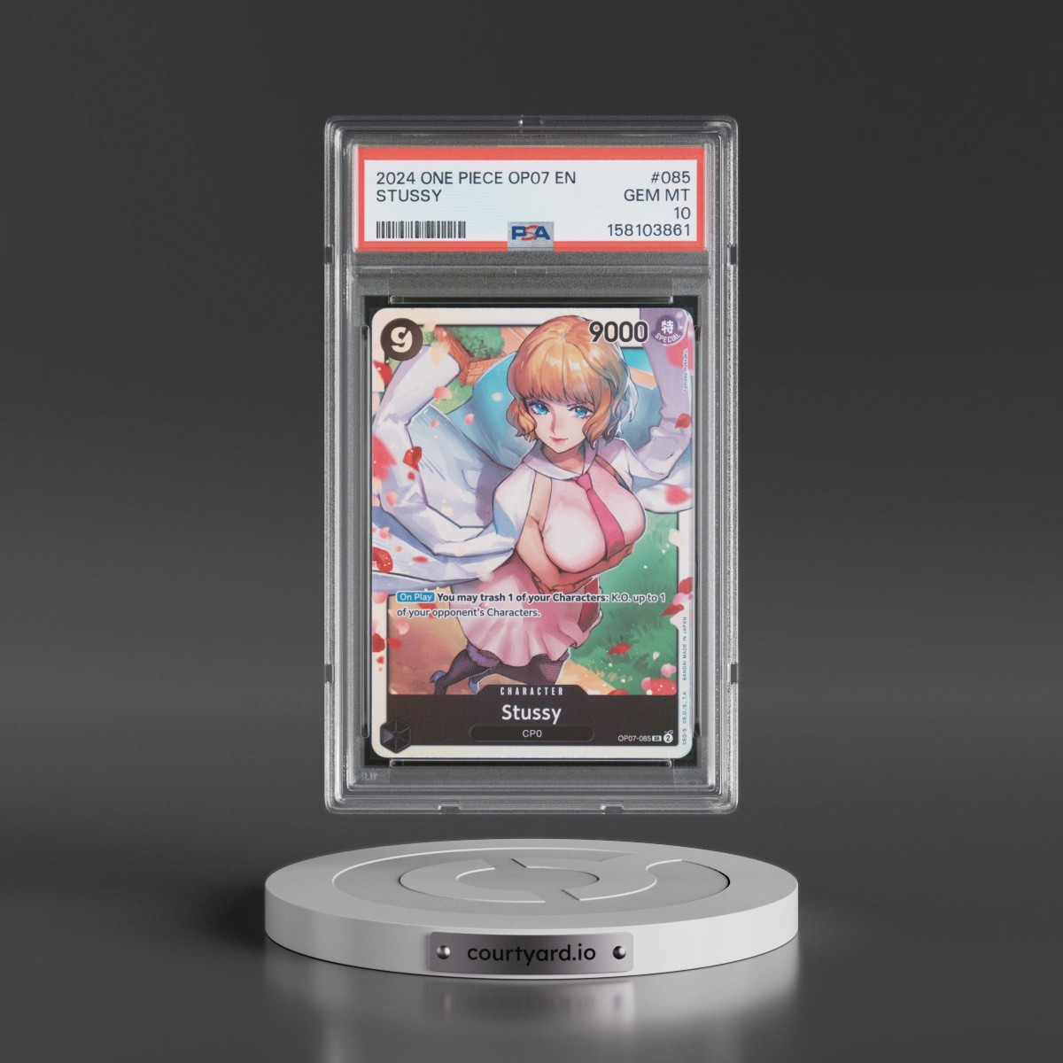 2024 One Piece OP07-500 Years in the Future #085 Stussy (PSA 10 GEM MINT)
