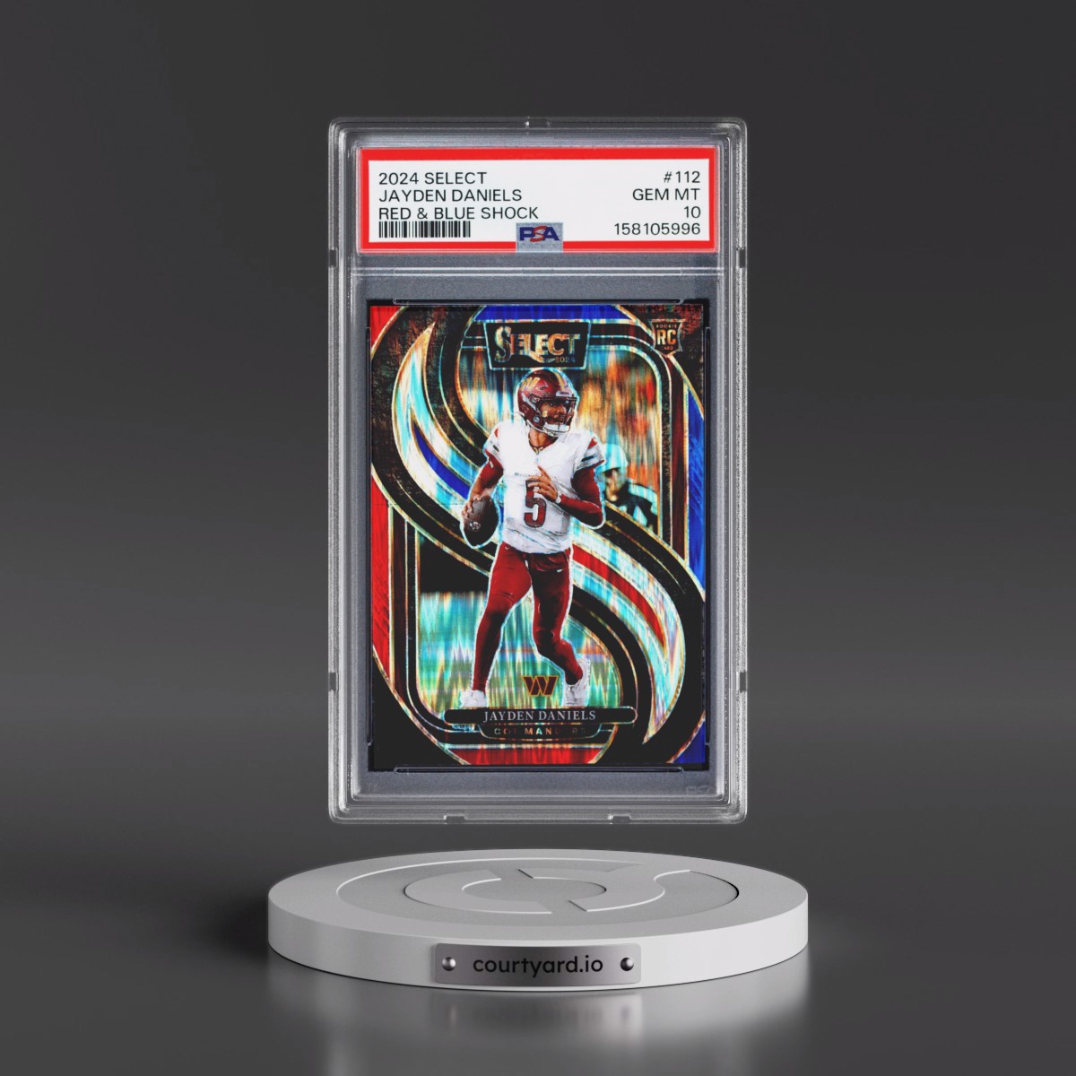 2024 Panini Select #112 Jayden Daniels - Red & Blue Shock (PSA 10 GEM MINT)