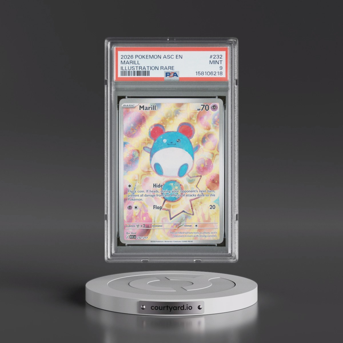 2026 Pokémon Asc EN-Ascended Heroes #232 Marill - Illustration Rare (PSA 9 MINT)