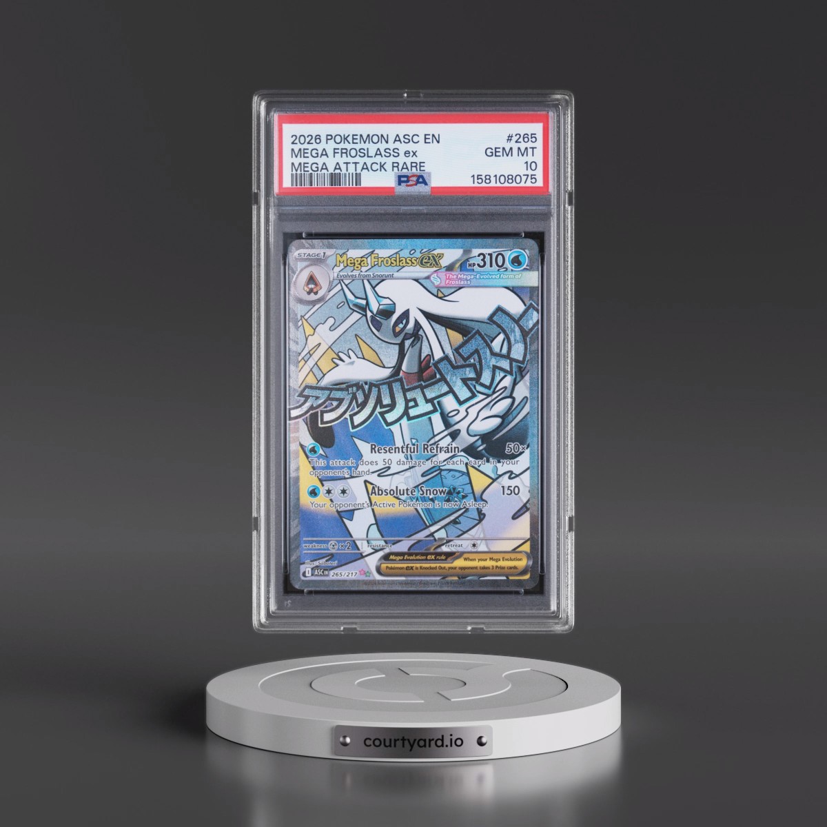 2026 Pokémon Asc EN-Ascended Heroes #265 Mega Froslass EX - Holo Mega Attack Rare (PSA 10 GEM MINT)