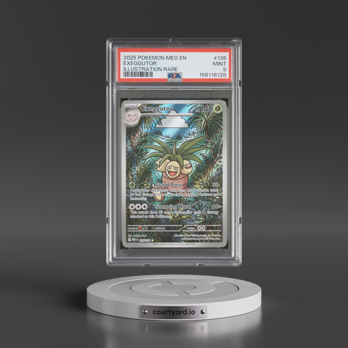2025 Pokémon Meg EN-Mega Evolution #135 Exeggutor - Illustration Rare (PSA 9 MINT)