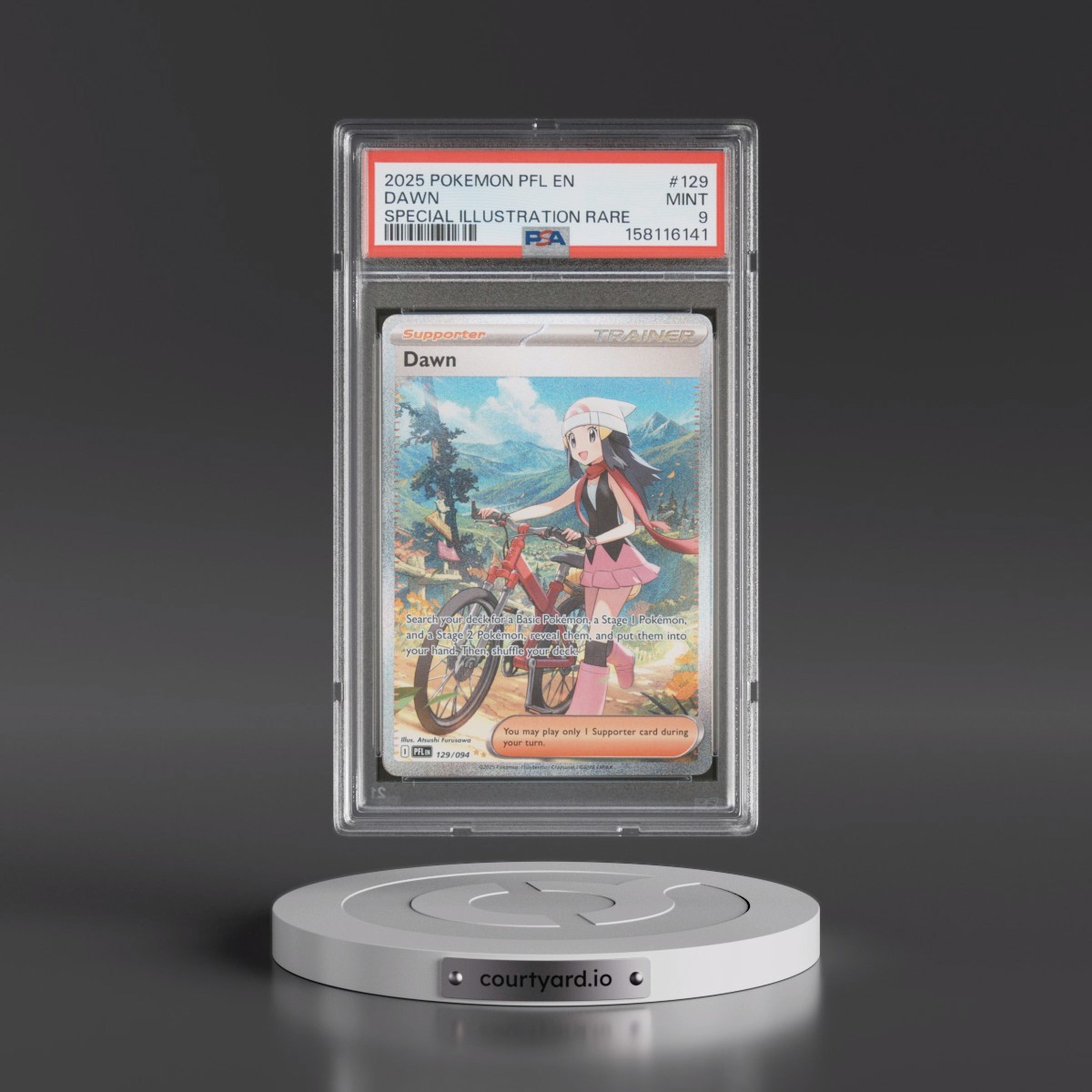 2025 Pokémon Pfl EN-Phantasmal Flames #129 Dawn - Special Illustration Rare (PSA 9 MINT)