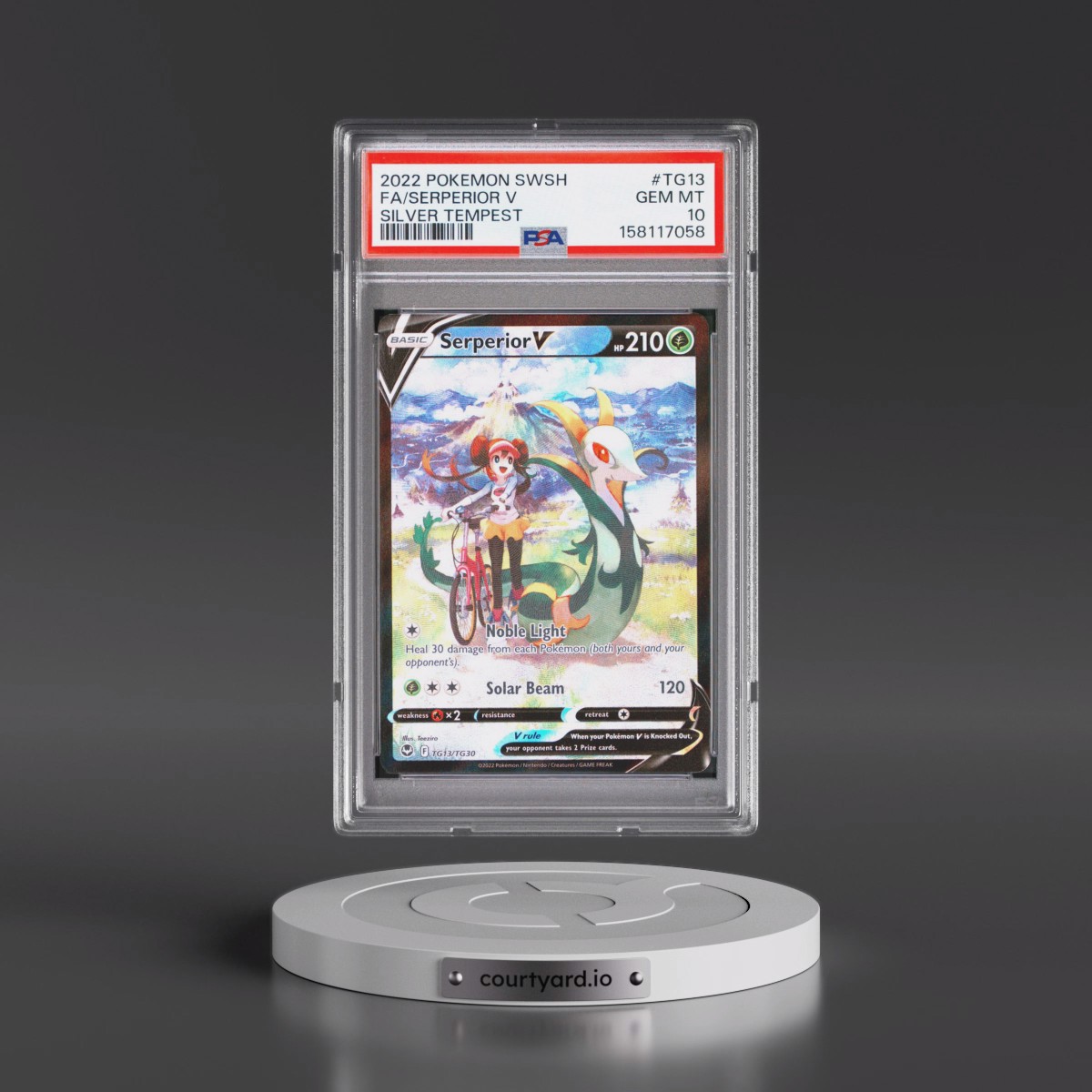 2022 Pokémon Sword & Shield Silver Tempest #TG13 Serperior V - Holo Full Art (PSA 10 GEM MINT)