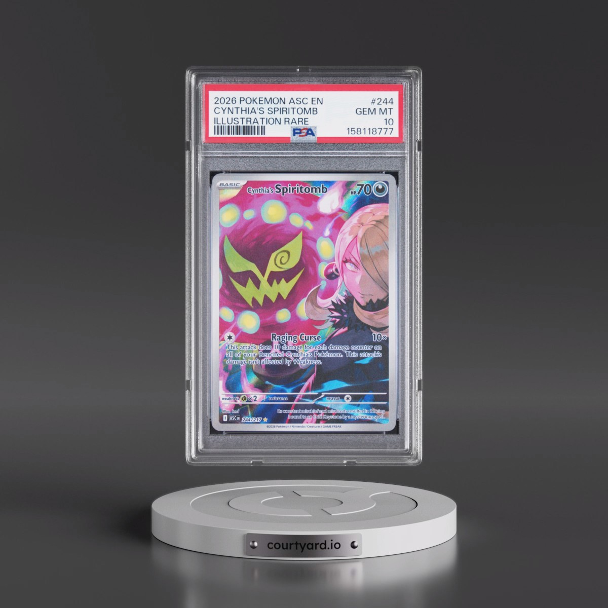 2026 Pokémon Asc EN-Ascended Heroes #244 Cynthia's Spiritomb - Illustration Rare (PSA 10 GEM MINT)