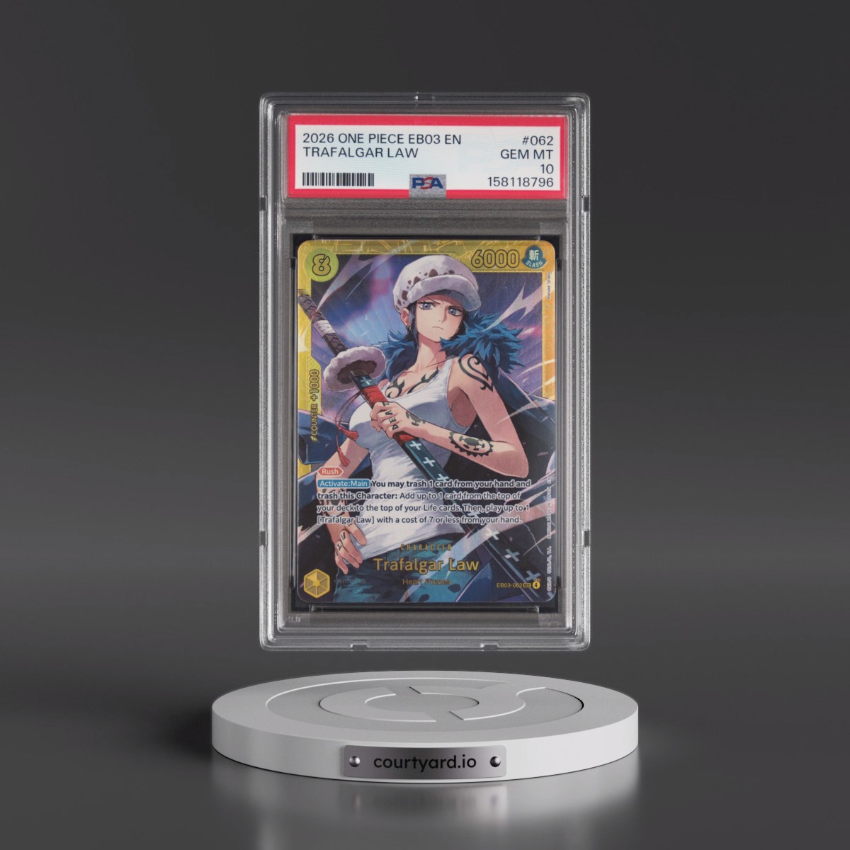 2026 One Piece EB03-Extra Booster -One Piece Heroines Edition #062 Trafalgar Law (PSA 10 GEM MINT)
