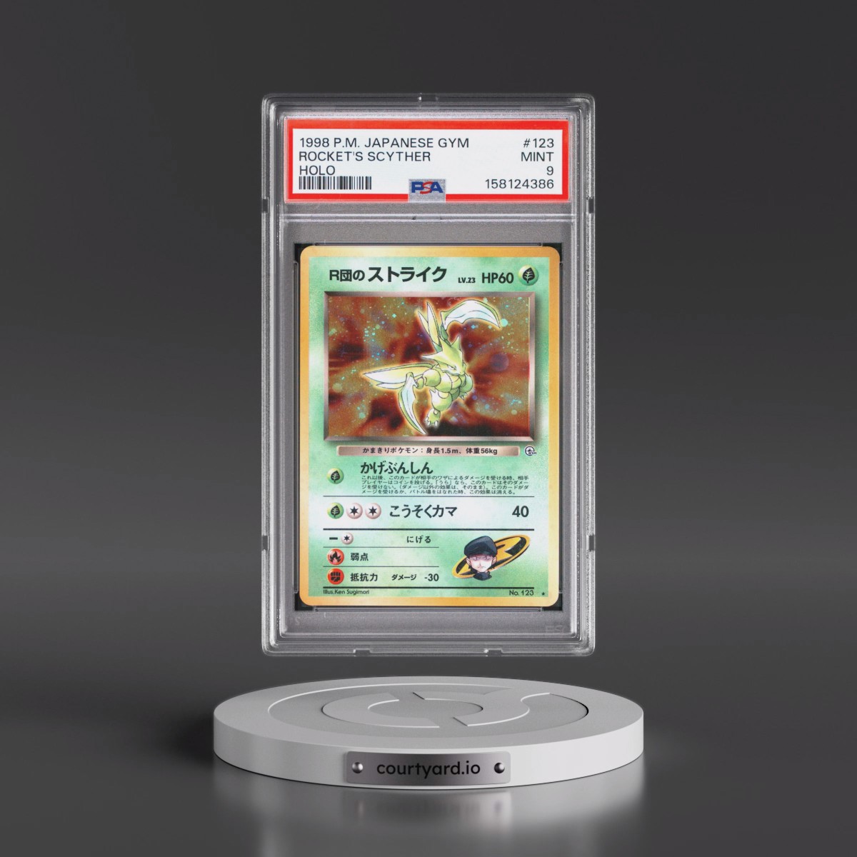1998 Pokémon Gym #123 Rocket's Scyther - Holo (PSA 9 MINT)
