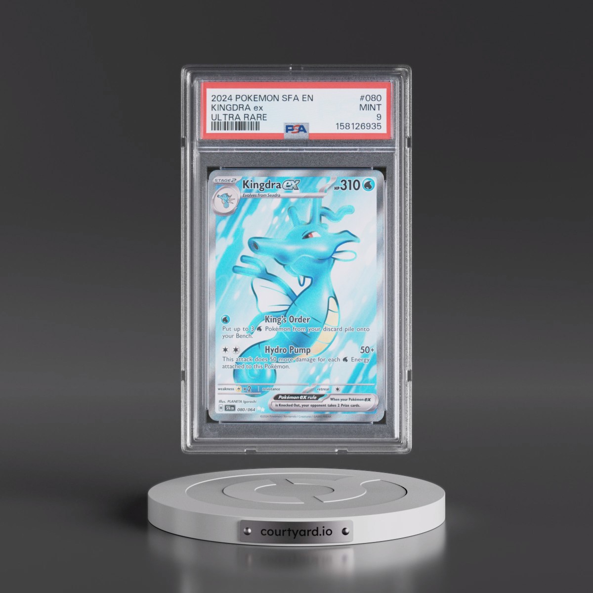 2024 Pokémon Sfa EN-Shrouded Fable #080 Kingdra EX - Holo Ultra Rare (PSA 9 MINT)