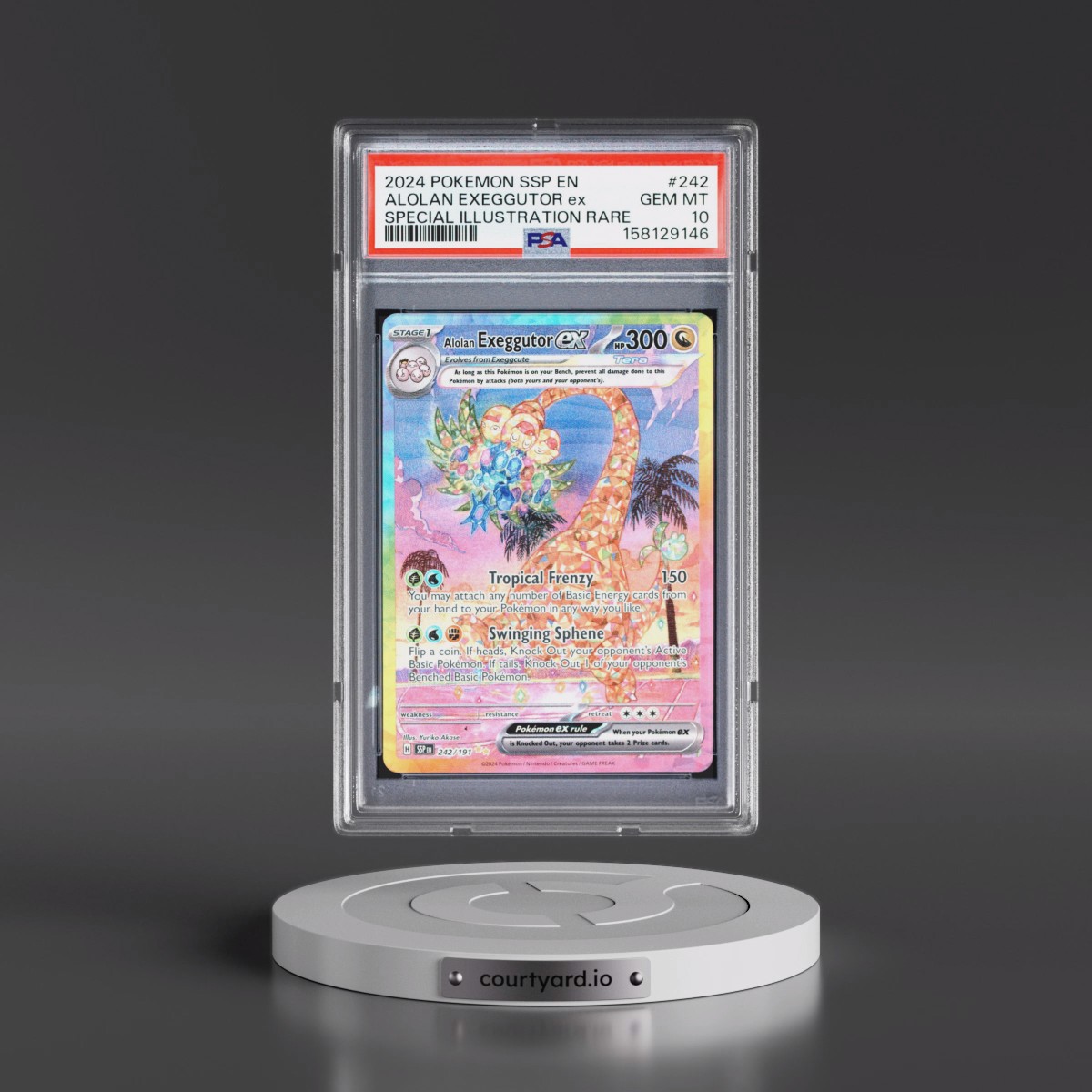 2024 Pokémon Ssp EN-Surging Sparks #242 Alolan Exeggutor EX - Holo Special Illustration Rare (PSA 10 GEM MINT)