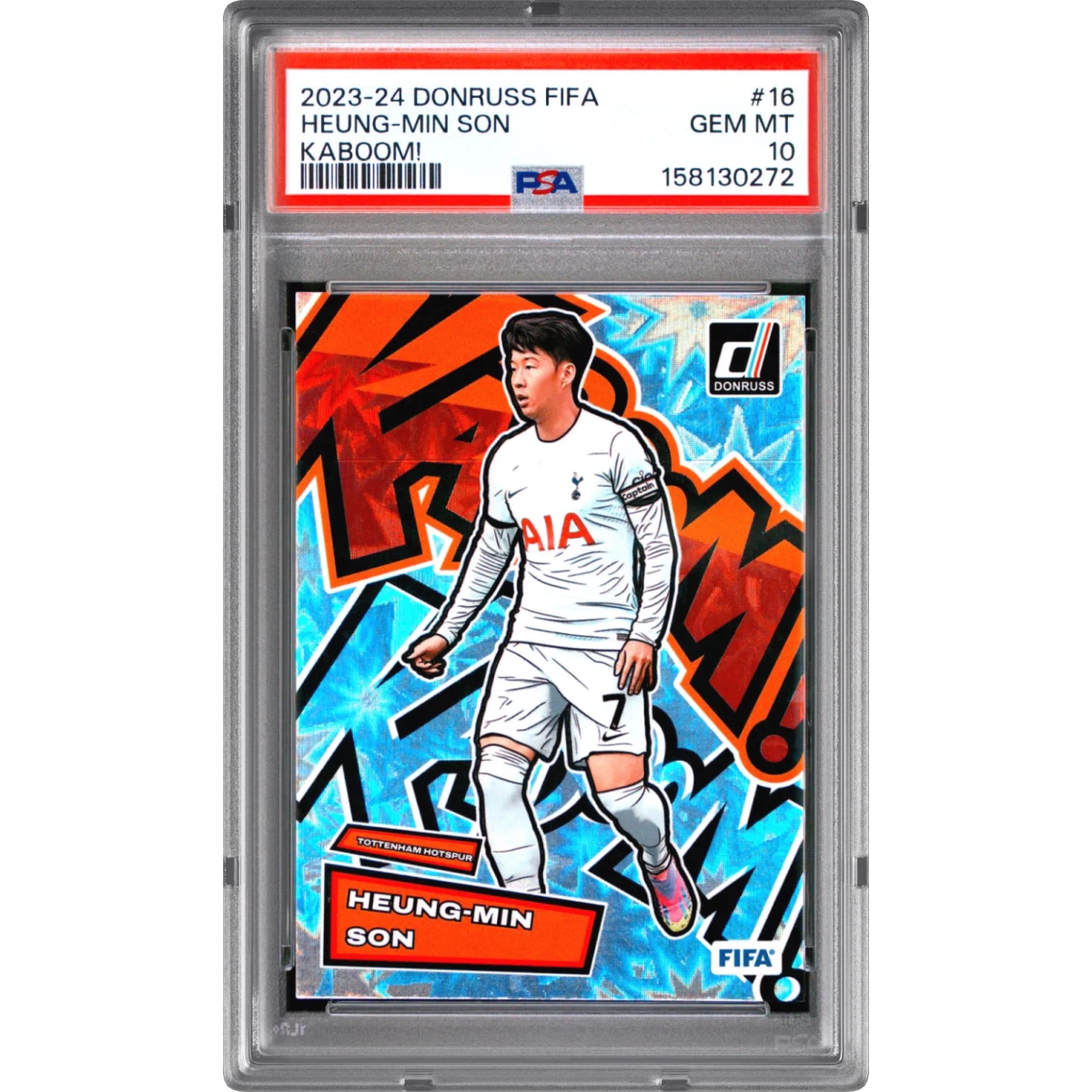 2023-24 Panini Donruss FIFA Kaboom! #16 Heung-Min Son, PSA 10