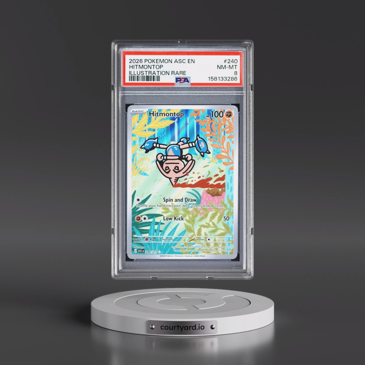2026 Pokémon Asc EN-Ascended Heroes #240 Hitmontop - Illustration Rare (PSA 8 NM-MT)