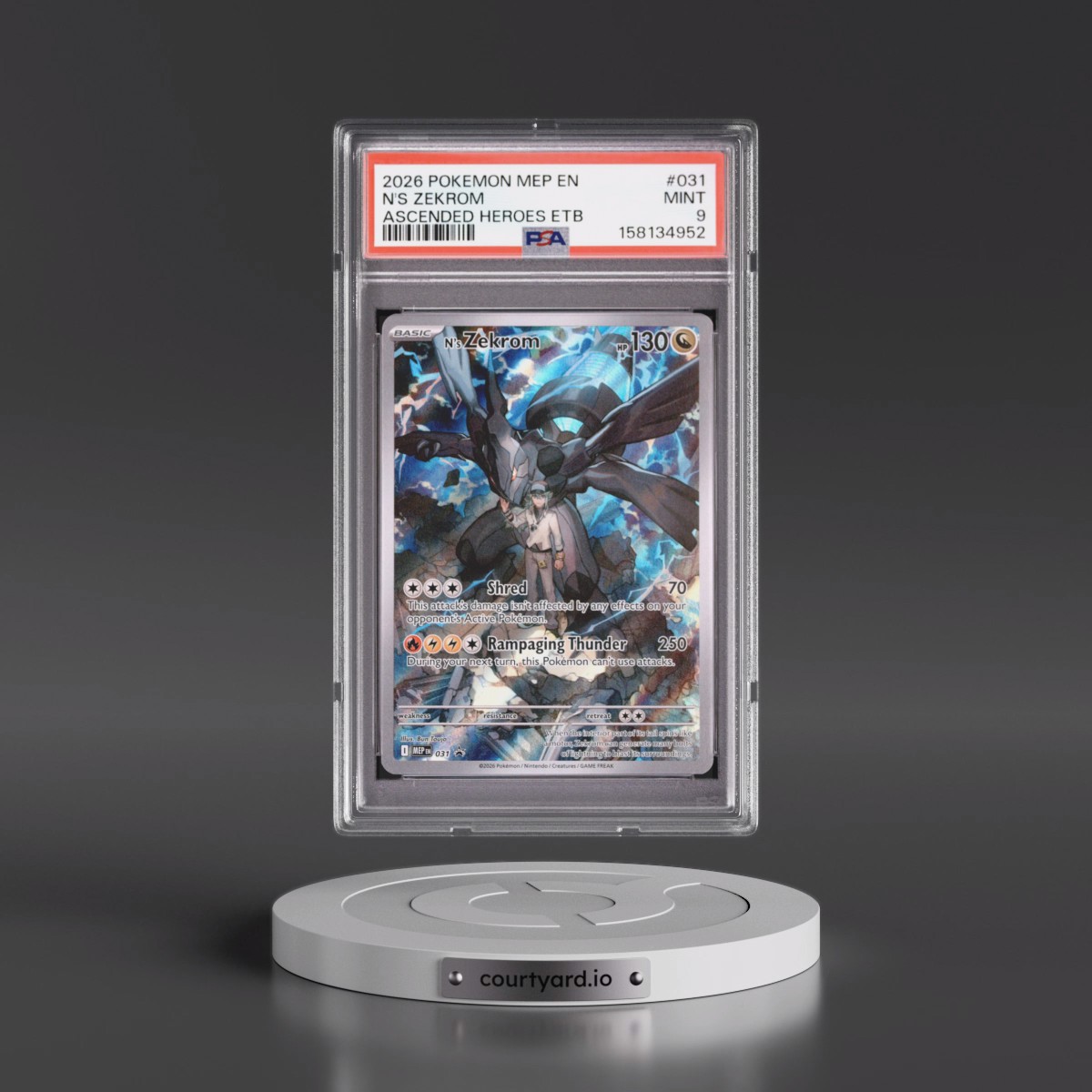 2026 Pokémon Mep EN-Me Black Star Promo #031 N's Zekrom - Ascended Heroes Elite Trainer Box (PSA 9 MINT)