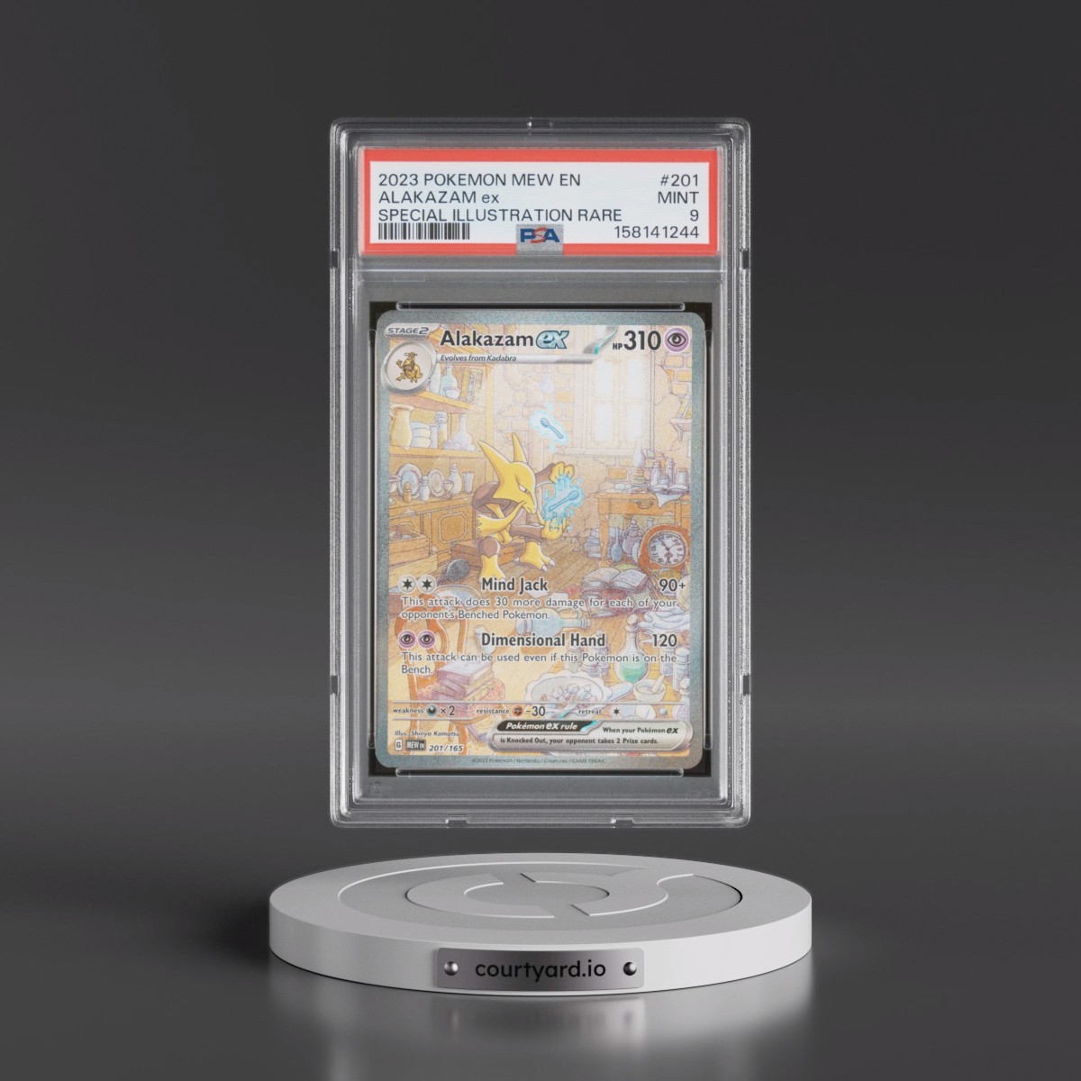 2023 Pokémon Mew EN-151 #201 Alakazam EX - Holo Special Illustration Rare (PSA 9 MINT)