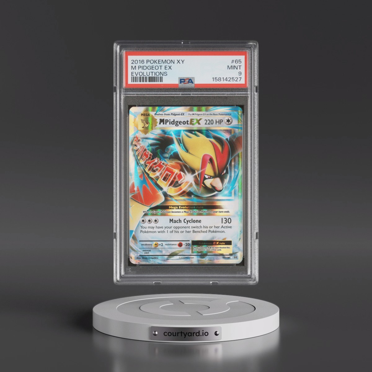 2016 Pokémon XY Evolutions #65 M Pidgeot EX - Holo (PSA 9 MINT)