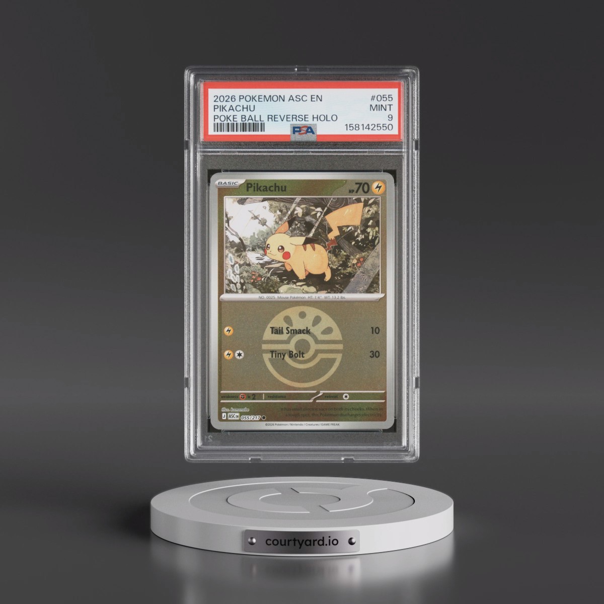 2026 Pokémon Asc EN-Ascended Heroes #055 Pikachu - Reverse Holo Poke Ball (PSA 9 MINT)