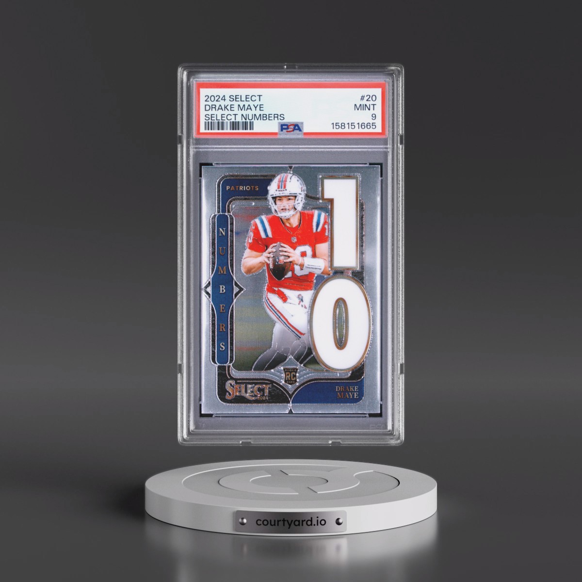 2024 Panini Select Select Numbers #20 Drake Maye (PSA 9 MINT)