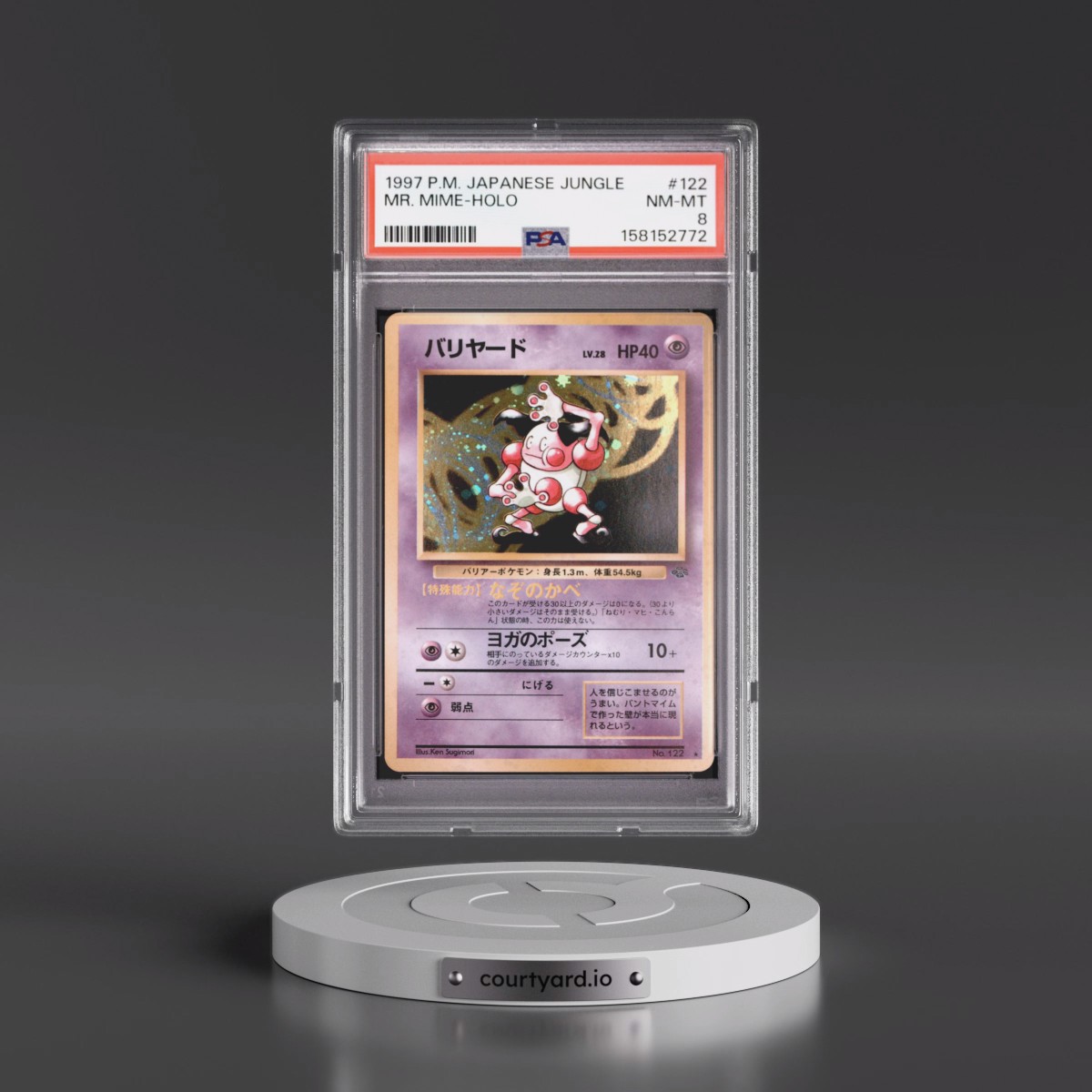 1997 Pokémon Jungle #122 Mr. Mime - Holo (PSA 8 NM-MT)