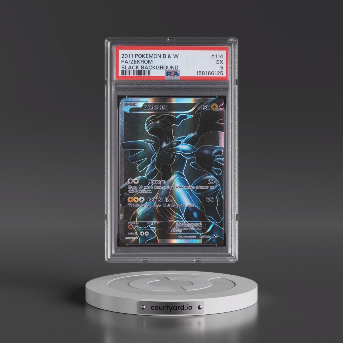 2011 Pokémon Black & White #114 Zekrom - Full Art Black Background (PSA 5 EX)