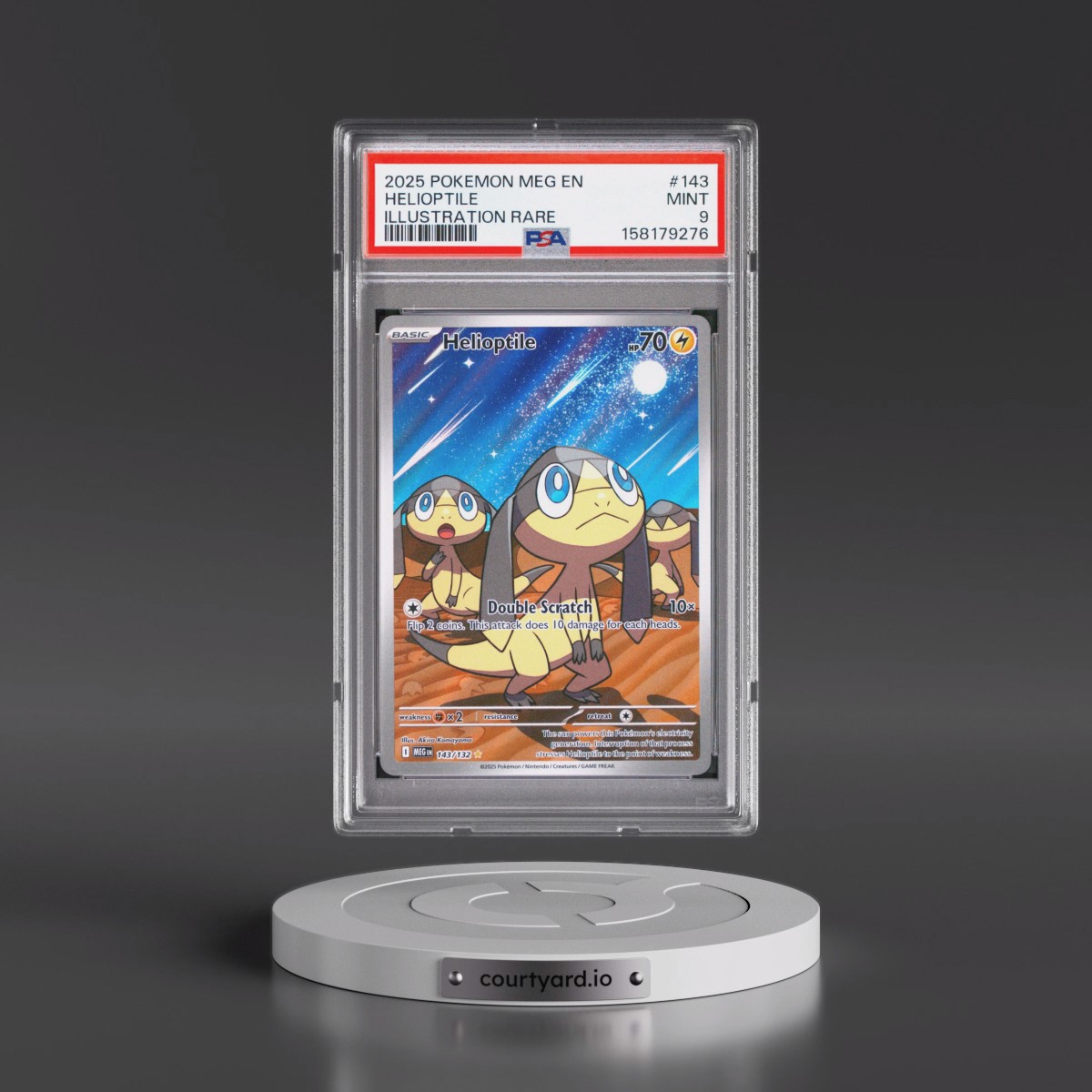 2025 Pokémon Meg EN-Mega Evolution #143 Helioptile - Illustration Rare (PSA 9 MINT)
