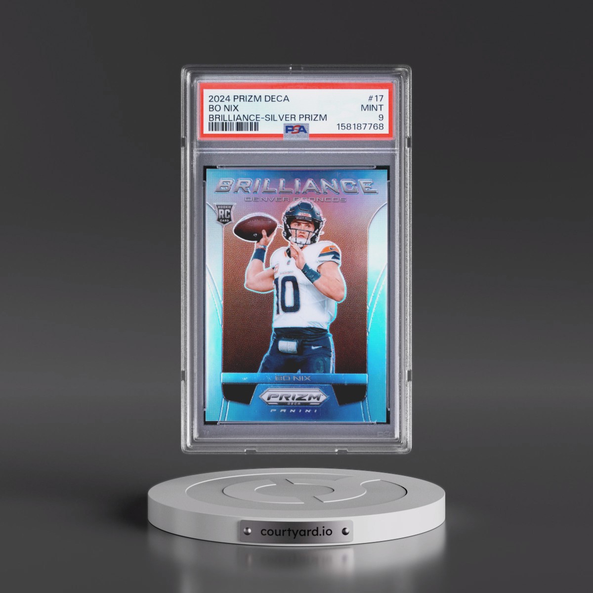 2024 Panini Prizm Deca Brilliance #17 Bo Nix - Silver Prizm (PSA 9 MINT)