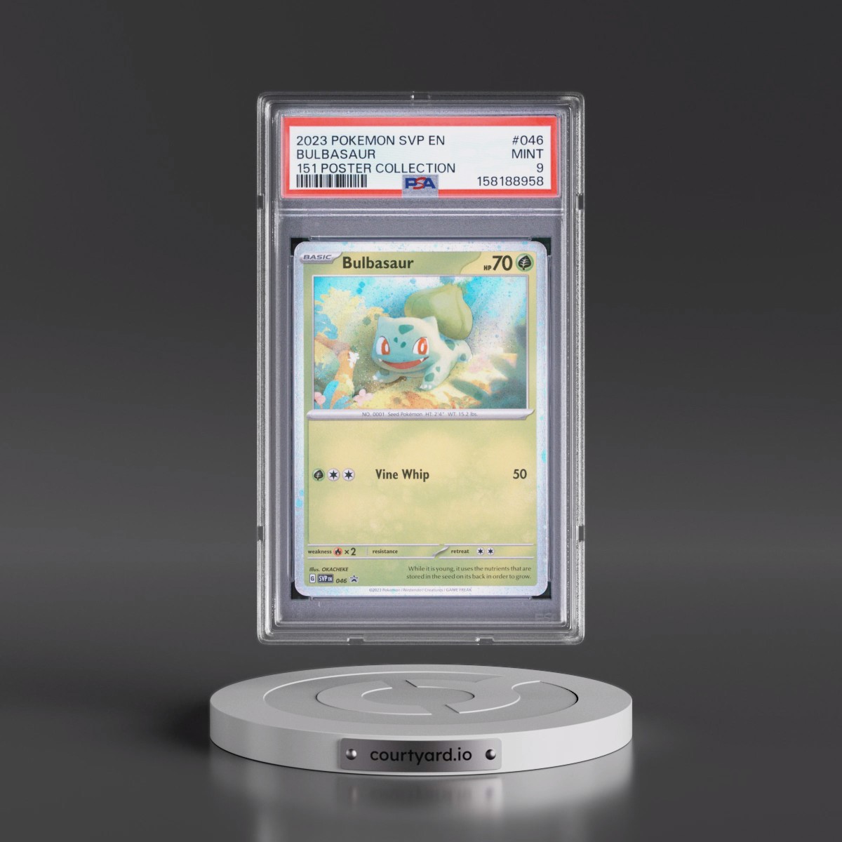 2023 Pokémon Svp EN-SV Black Star Promo #046 Bulbasaur - 151 Poster Collection (PSA 9 MINT)