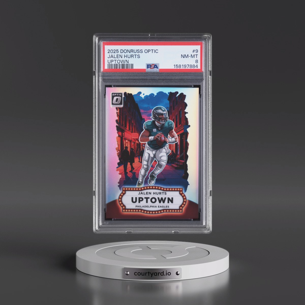 2025 Panini Donruss Optic Uptown Jalen Hurts #9 PSA 8