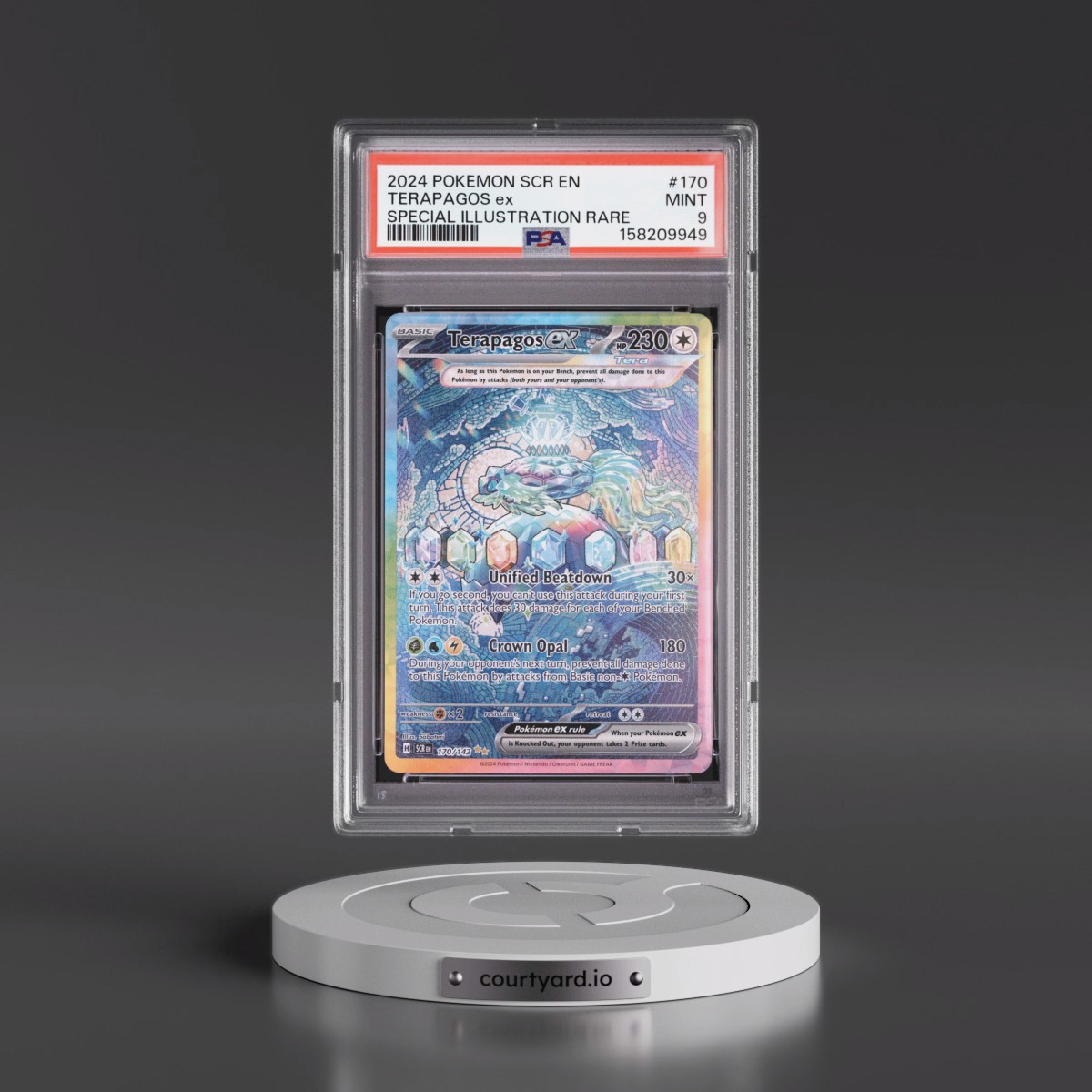 2024 Pokémon Scr EN-Stellar Crown #170 Terapagos EX - Holo Special Illustration Rare (PSA 9 MINT)