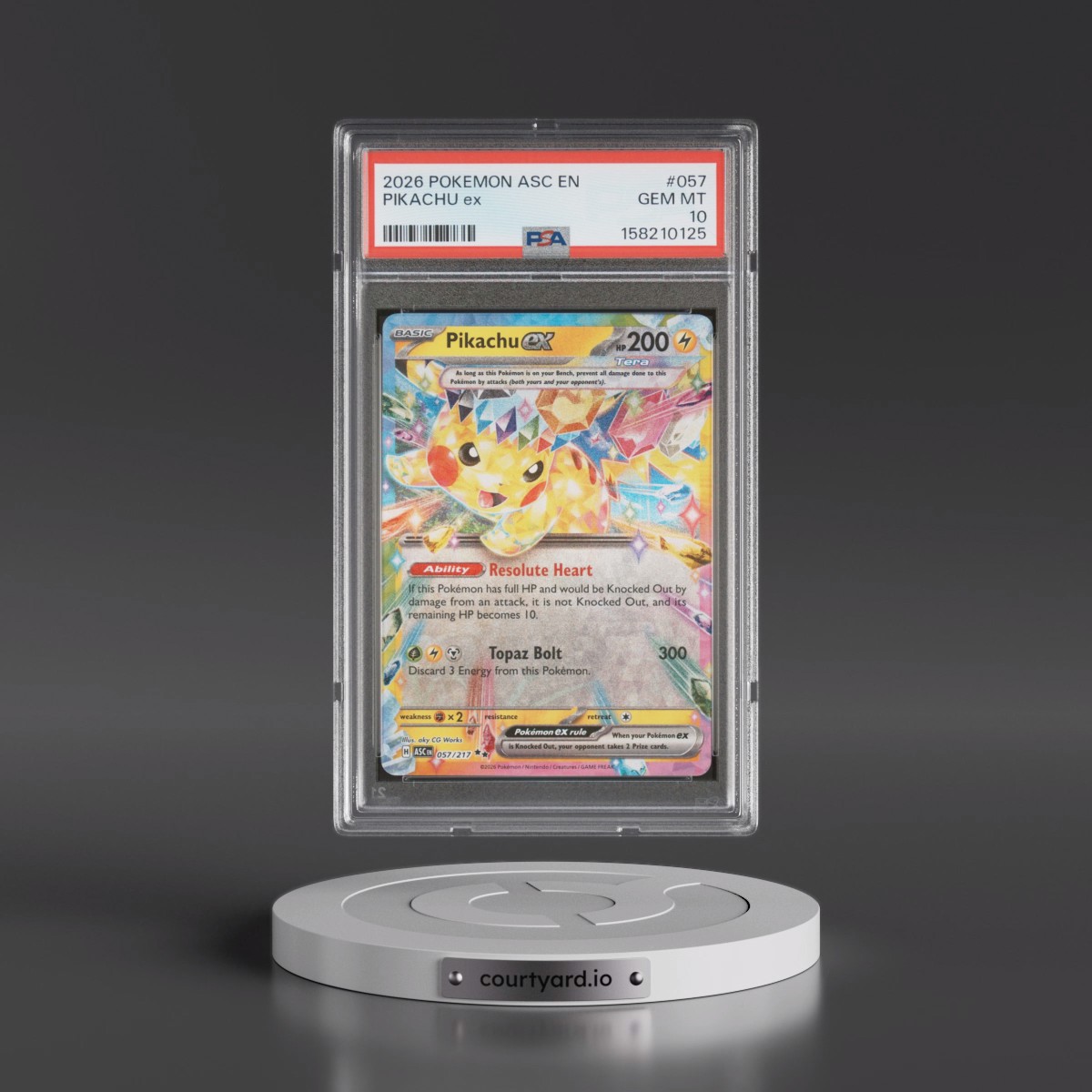 2026 Pokémon Asc EN-Ascended Heroes #057 Pikachu EX - Holo (PSA 10 GEM MINT)