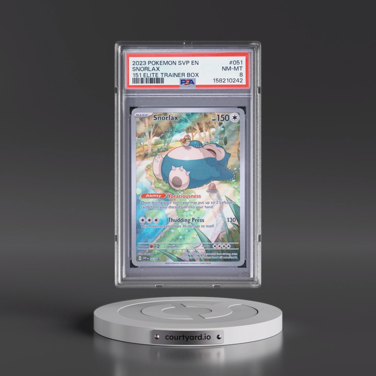 2023 Pokémon Svp EN-SV Black Star Promo #051 Snorlax - 151 Elite Trainer Box (PSA 8 NM-MT)