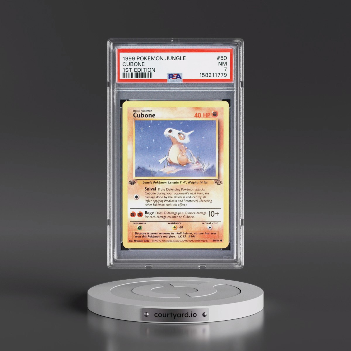 1999 Pokémon Jungle #50 Cubone - 1st Edition (PSA 7 NM)