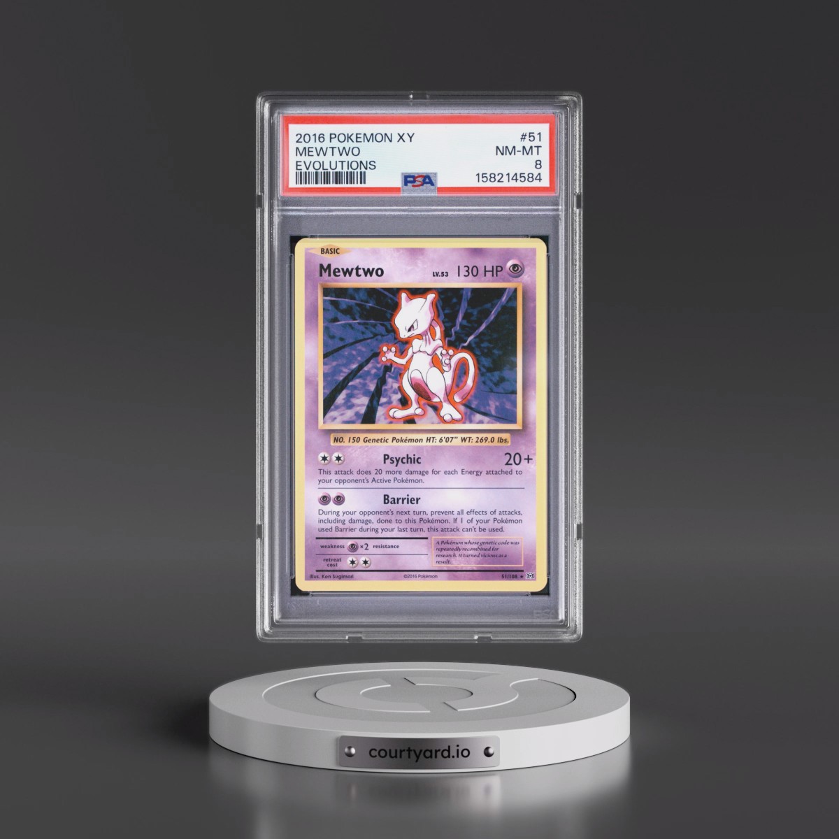 2016 Pokémon XY Evolutions #51 Mewtwo (PSA 8 NM-MT)