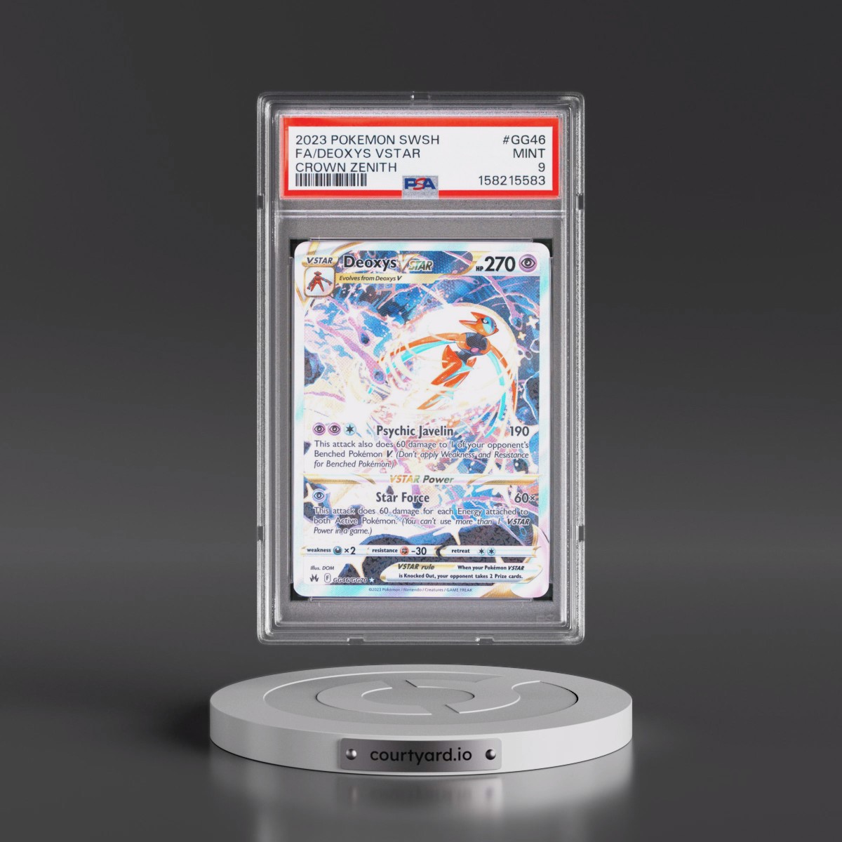 2023 Pokémon Sword and Shield Crown Zenith #GG46 Deoxys Vstar - Full Art (PSA 9 MINT)
