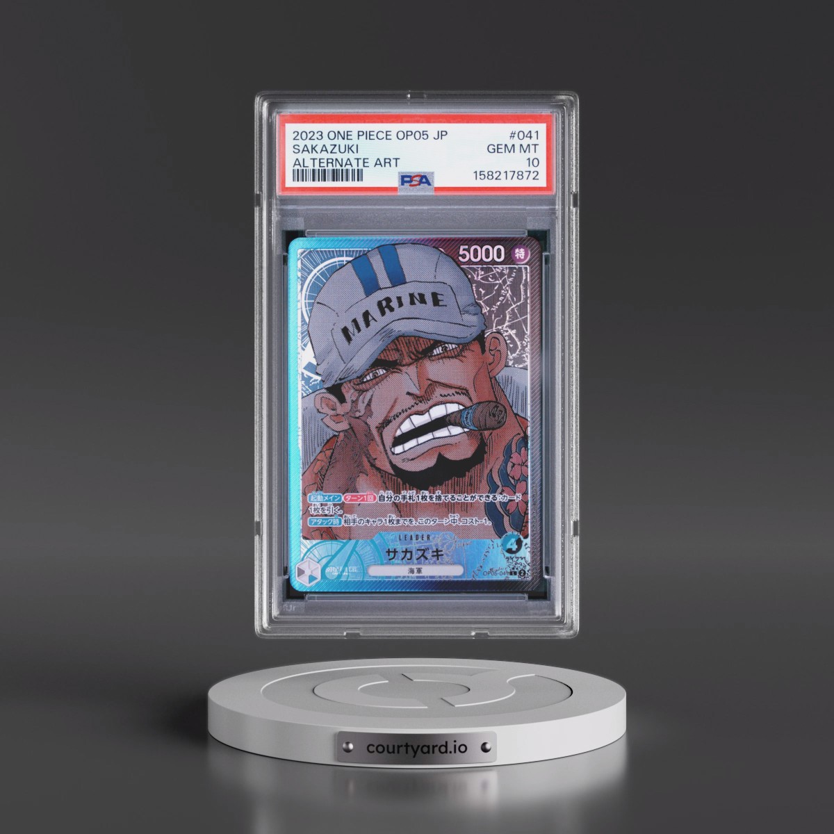2023 One Piece Japanese OP05-Awakening of the New Era #041 Sakazuki - Alternate Art (PSA 10 GEM MINT)