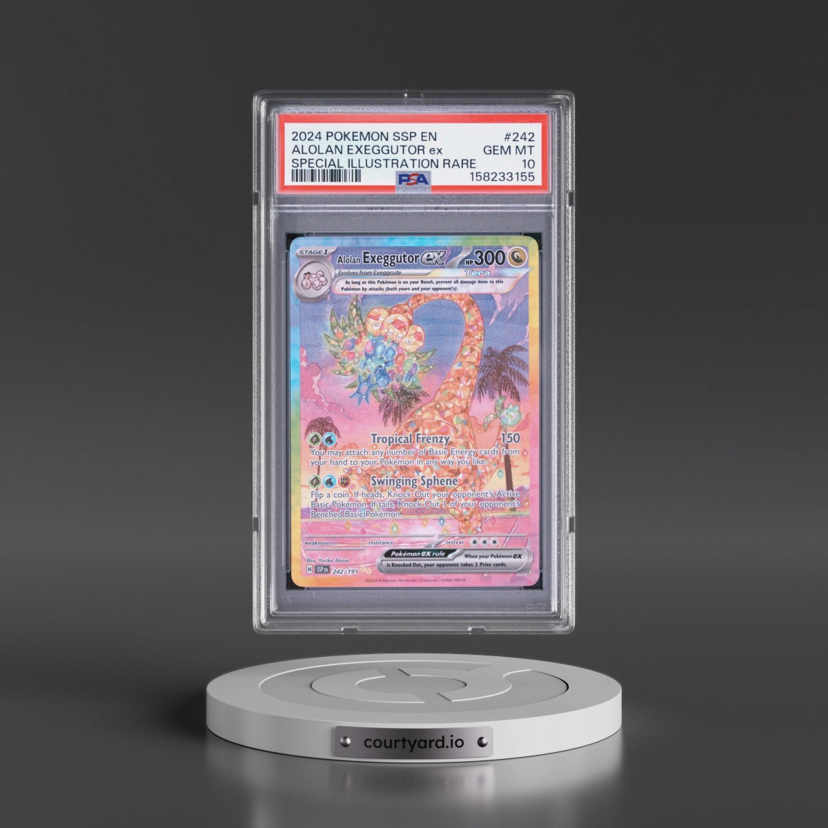 2024 Pokémon Ssp EN-Surging Sparks #242 Alolan Exeggutor EX - Holo Special Illustration Rare (PSA 10 GEM MINT)
