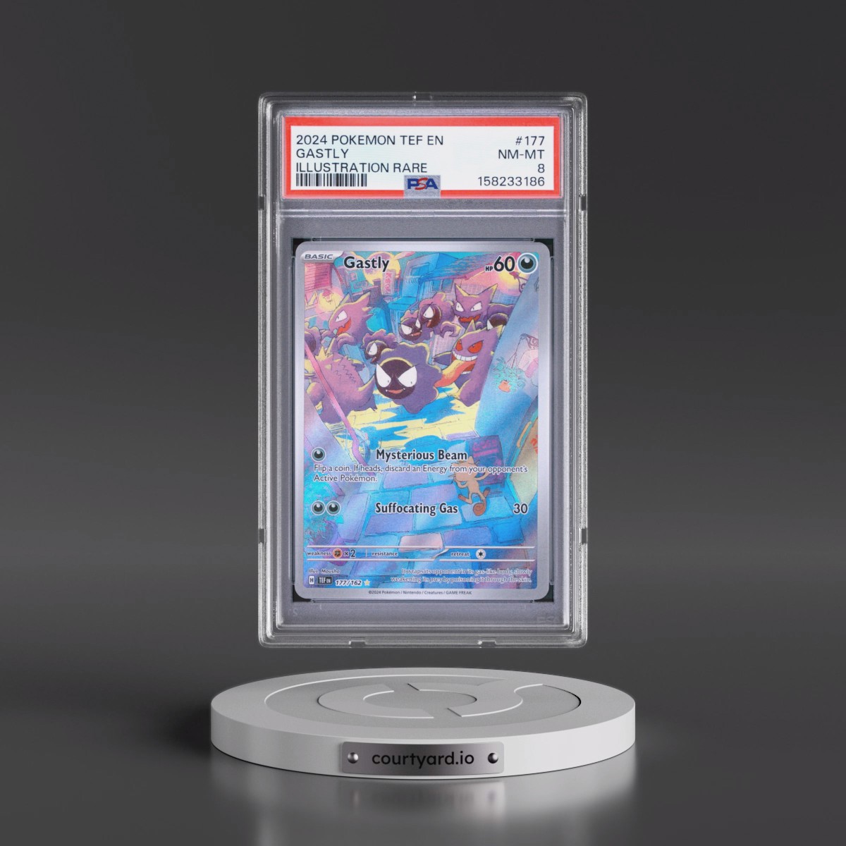 2024 Pokémon Tef EN-Temporal Forces #177 Gastly - Illustration Rare (PSA 8 NM-MT)