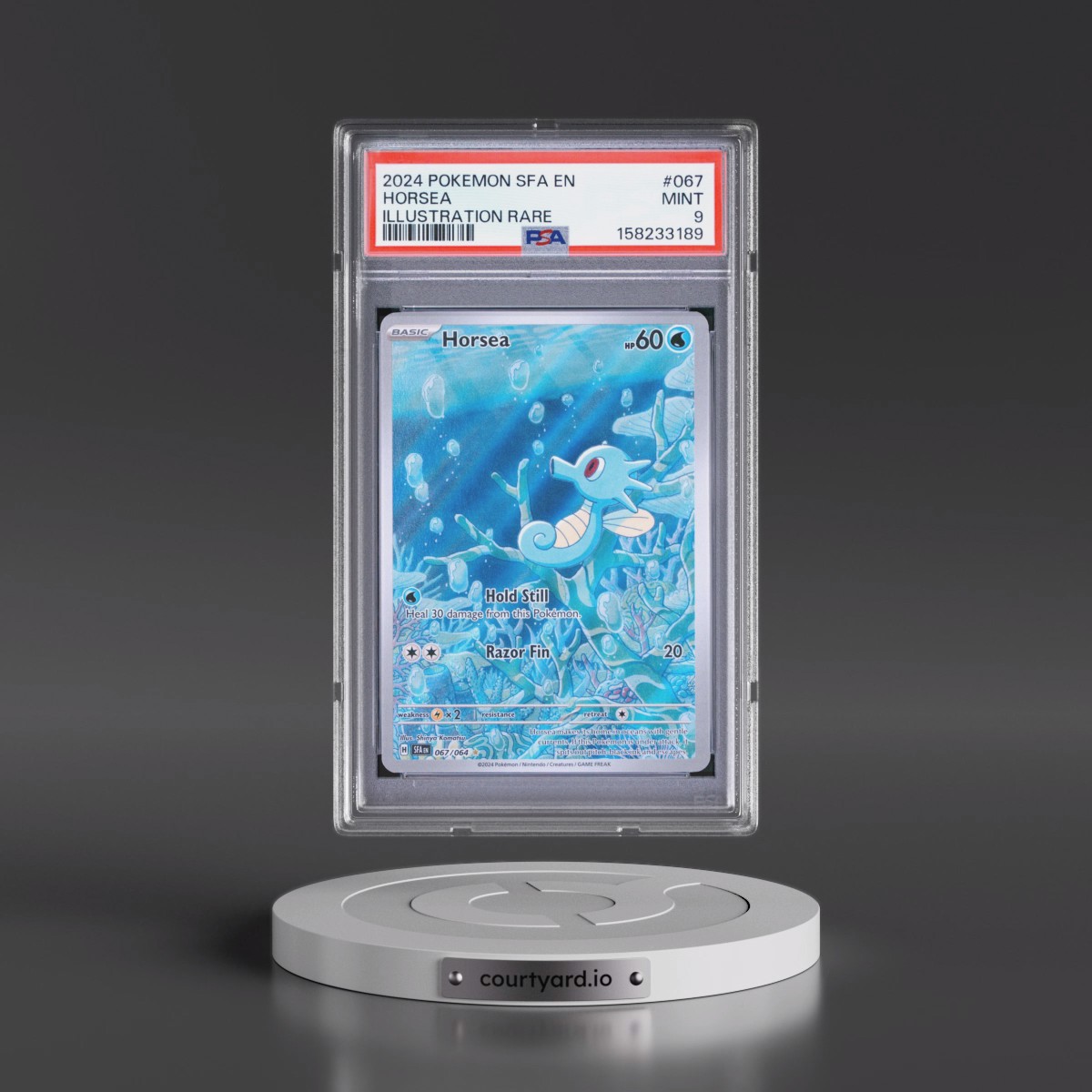 2024 Pokémon Sfa EN-Shrouded Fable #067 Horsea - Illustration Rare (PSA 9 MINT)