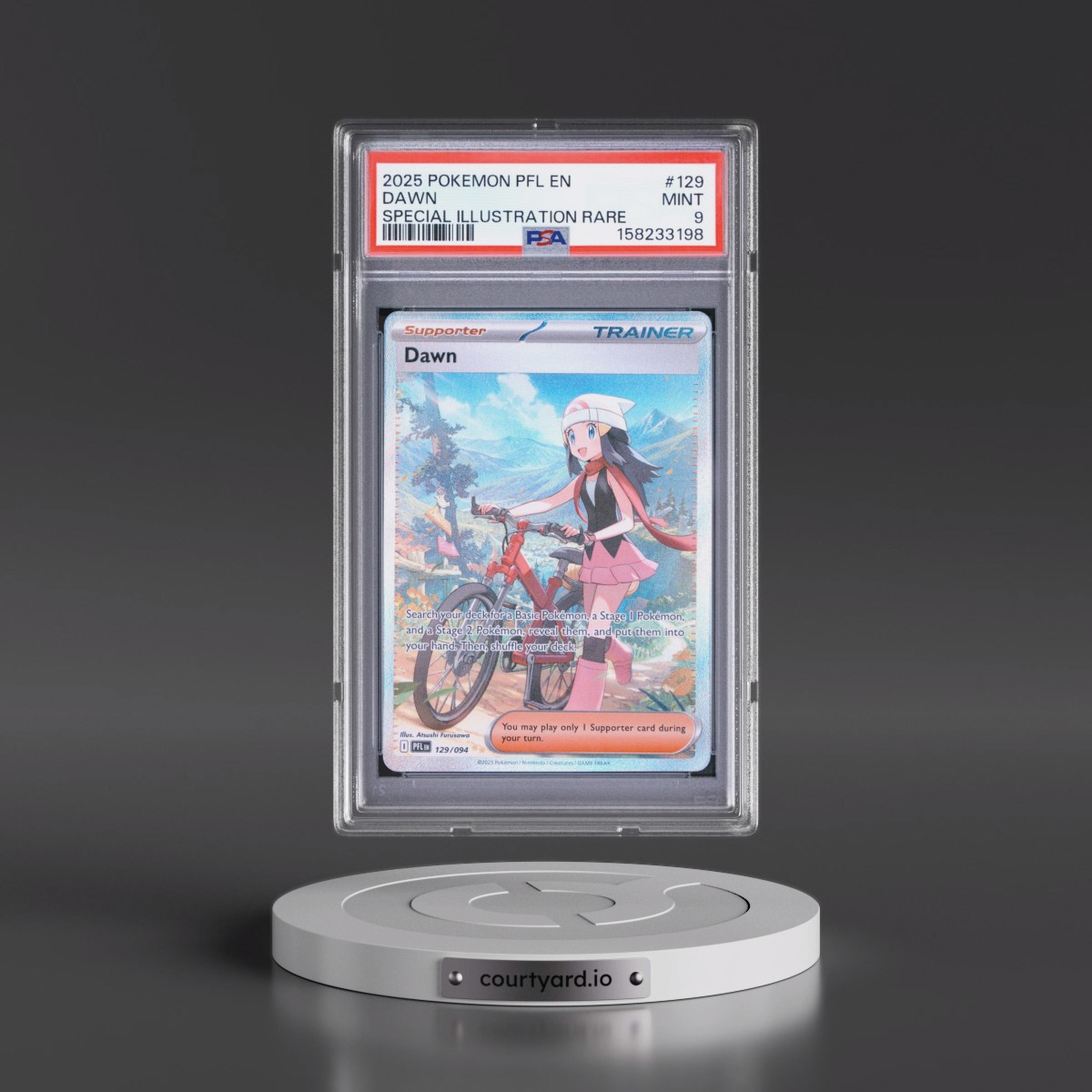 2025 Pokémon Pfl EN-Phantasmal Flames #129 Dawn - Special Illustration Rare (PSA 9 MINT)