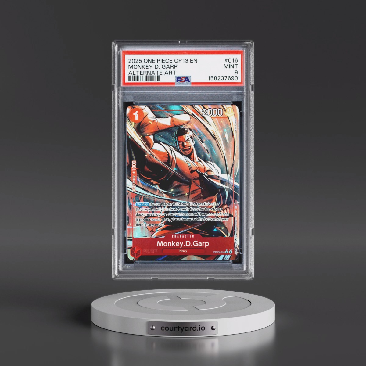 2025 One Piece OP13-Carrying on His Will #016 Monkey D. Garp - Alternate Art (PSA 9 MINT)