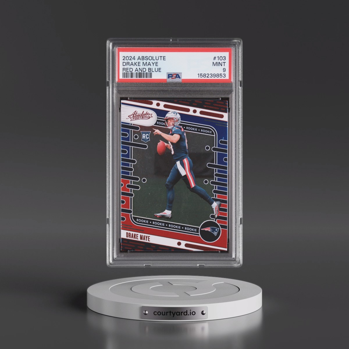 2024 Panini Absolute #103 Drake Maye - Red and Blue (PSA 9 MINT)
