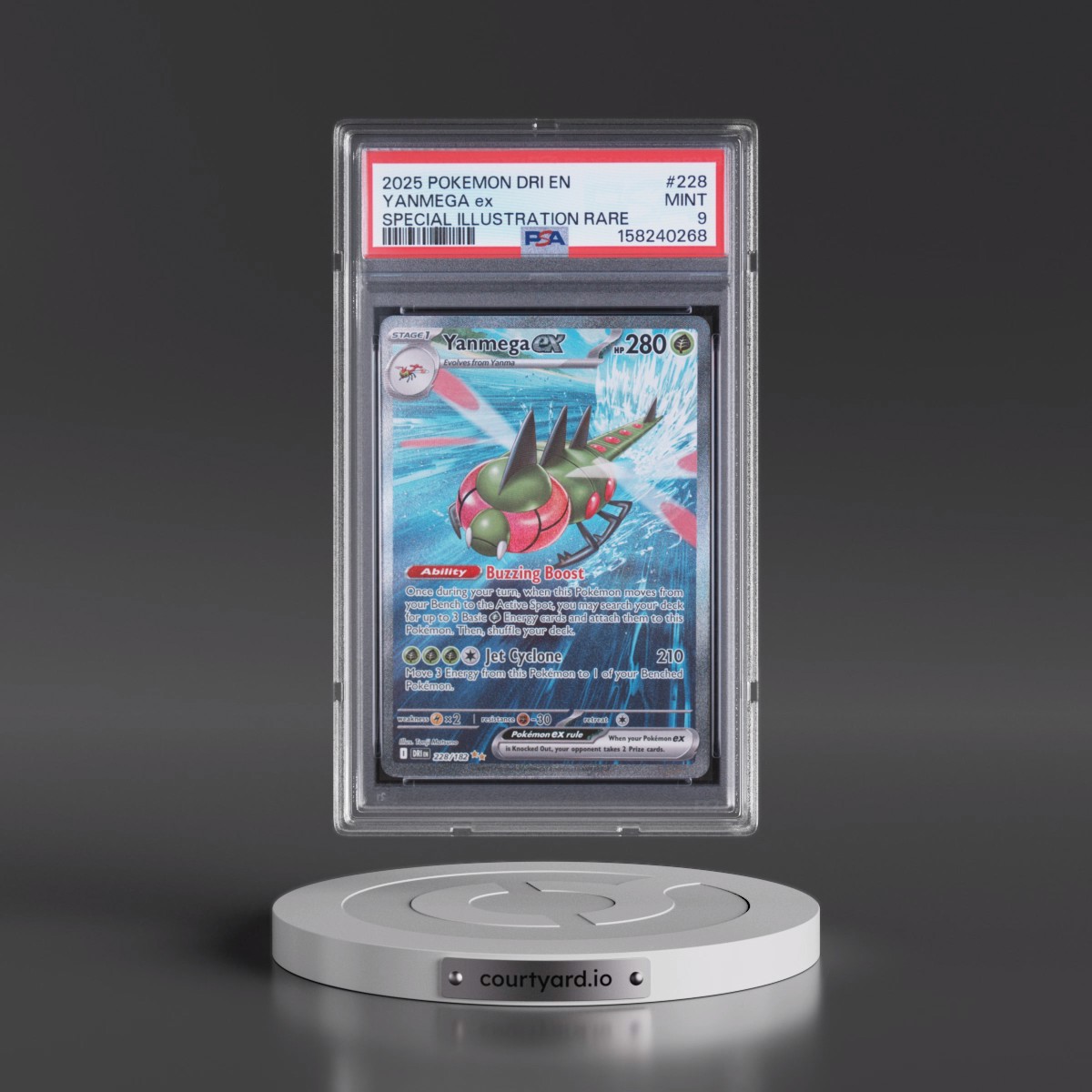 2025 Pokémon Dri EN-Destined Rivals #228 Yanmega EX - Holo Special Illustration Rare (PSA 9 MINT)