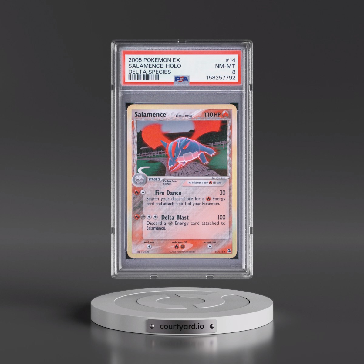 2005 Pokémon EX Delta Species #14 Salamence - Holo (PSA 8 NM-MT)