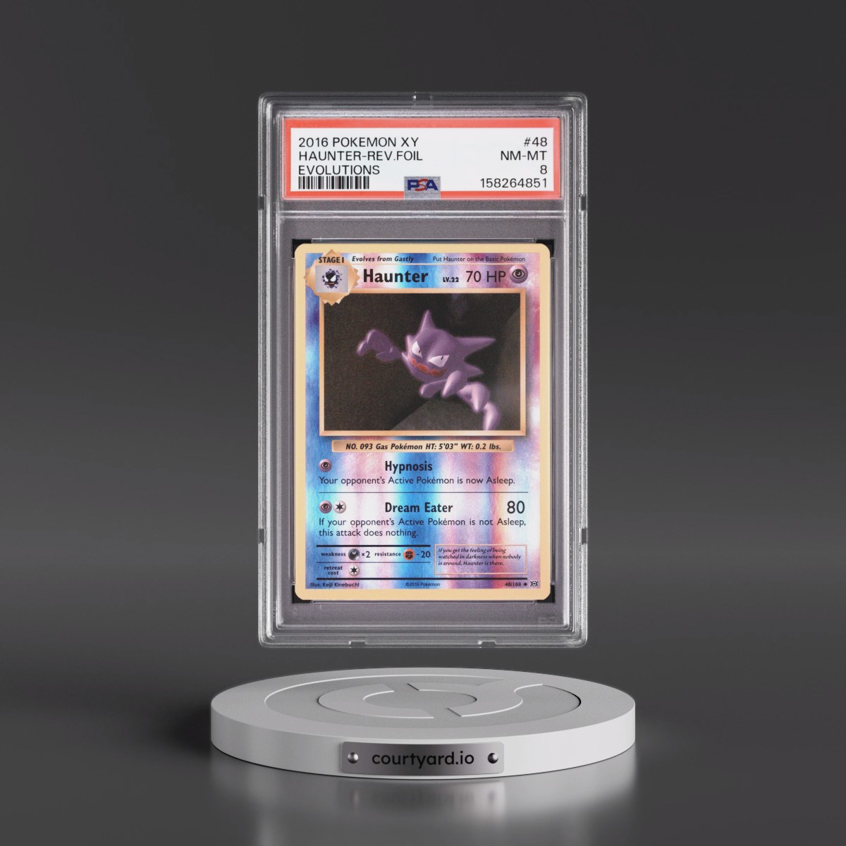 2016 Pokémon XY Evolutions #48 Haunter - Reverse Foil (PSA 8 NM-MT)
