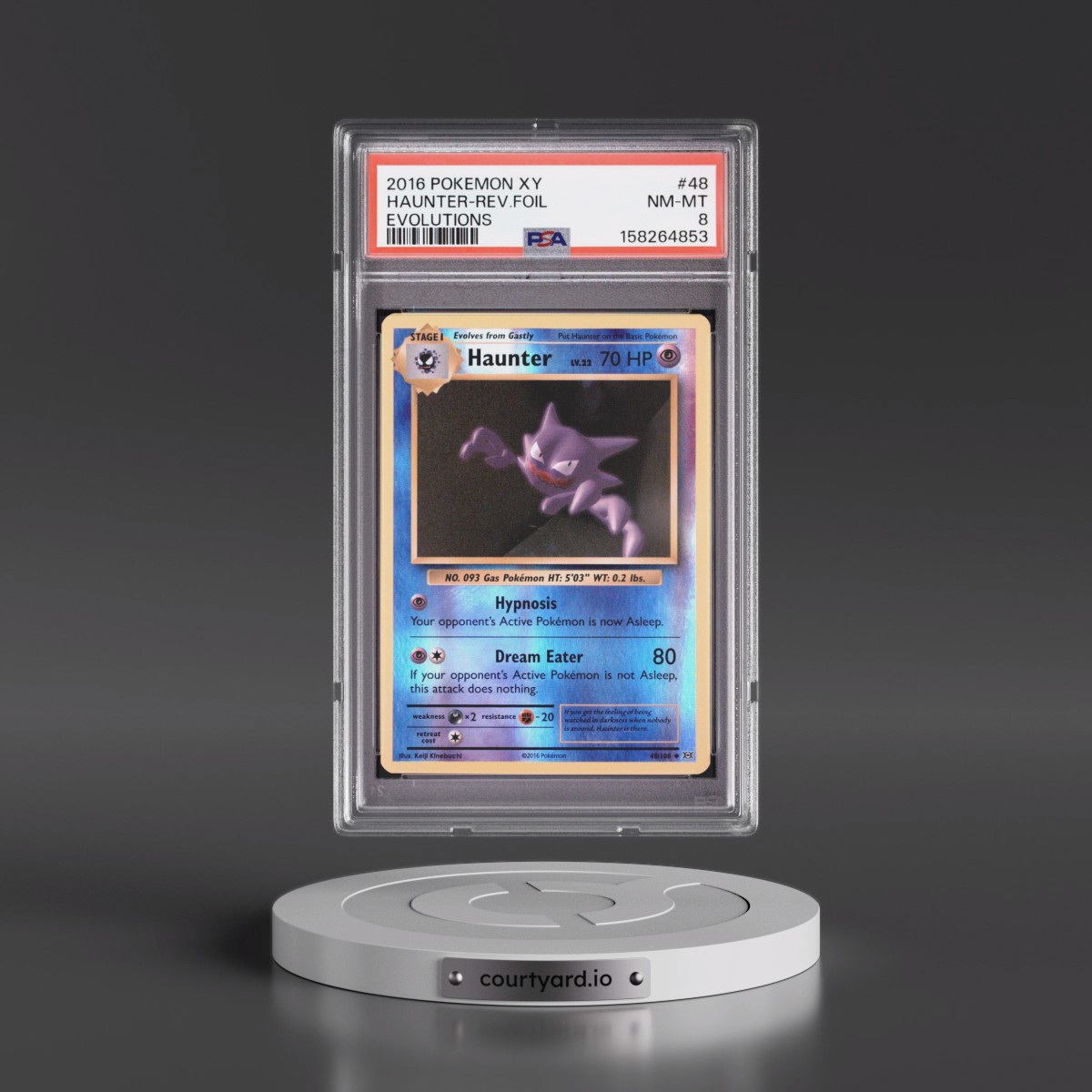 2016 Pokémon XY Evolutions #48 Haunter - Reverse Foil (PSA 8 NM-MT)