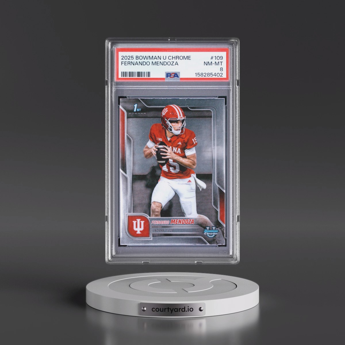 2025 Bowman University Chrome #109 Fernando Mendoza (PSA 8 NM-MT)