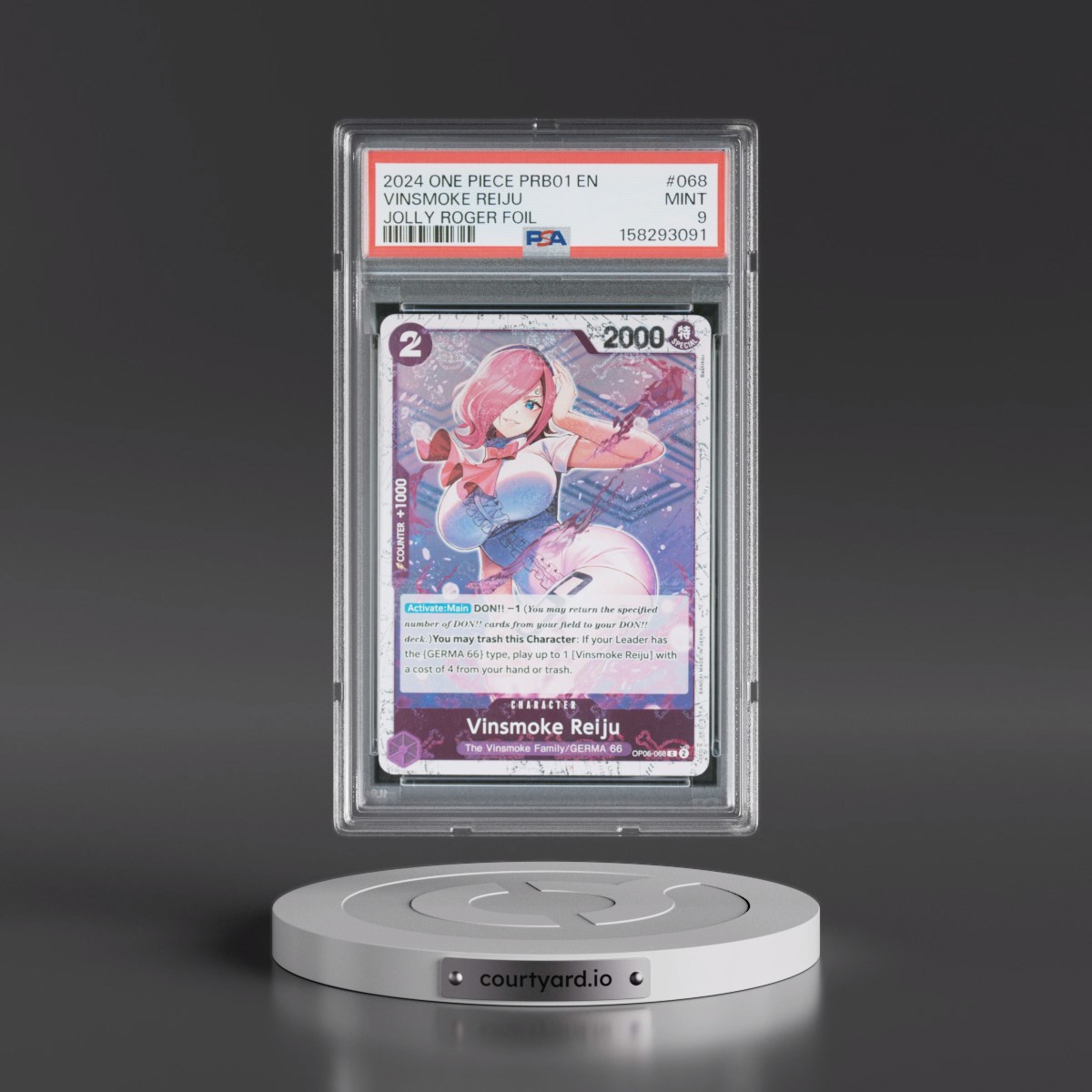 2024 One Piece PRB01-Premium Booster -One Piece Card the Best #068 Vinsmoke Reiju - Jolly Roger Foil (PSA 9 MINT)