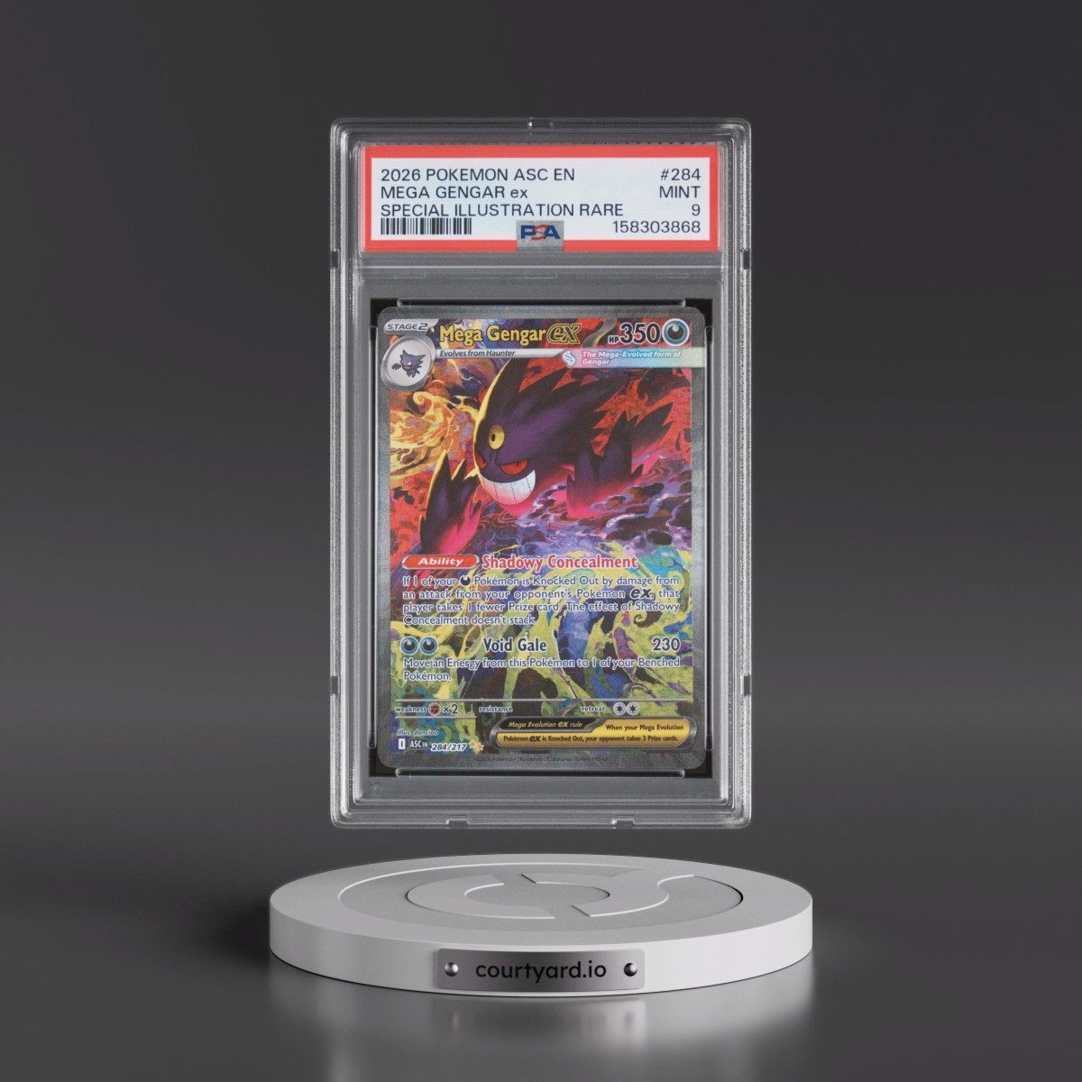 2026 Pokémon Asc EN-Ascended Heroes #284 Mega Gengar EX - Holo Special Illustration Rare (PSA 9 MINT)