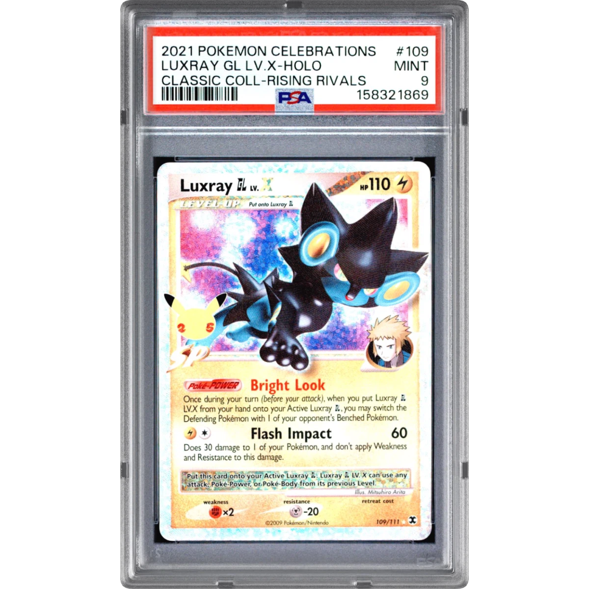 2021 Pokémon Celebrations Classic Collection #109 Luxray GL LV.X - Holo (PSA 9 MINT)
