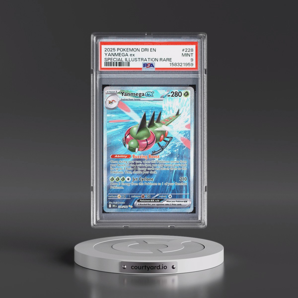 2025 Pokémon Dri EN-Destined Rivals #228 Yanmega EX - Holo Special Illustration Rare (PSA 9 MINT)
